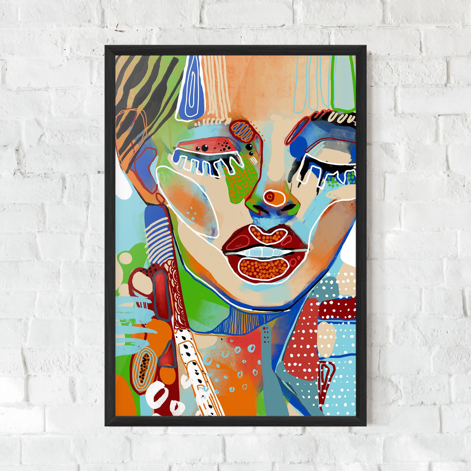Gerahmte Poster Abstract Art Woman mockup 0