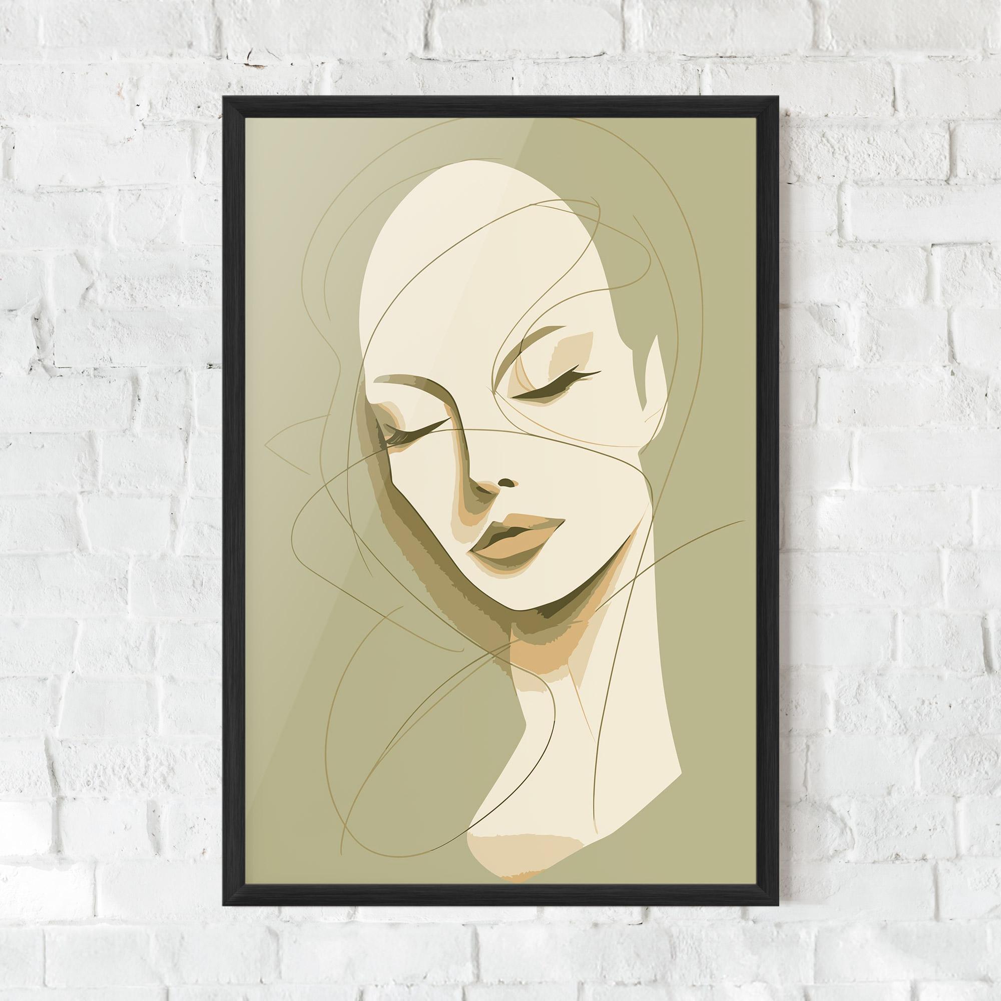 Gerahmte Poster Cream Woman Head mockup 0