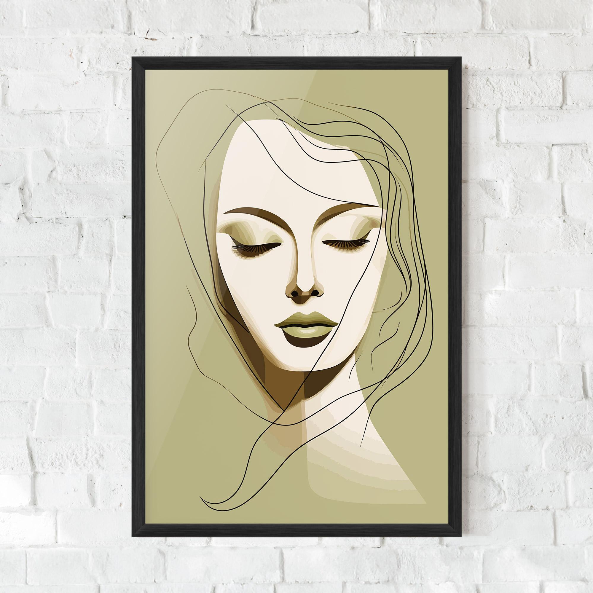 Gerahmte Poster Cream Womans Face mockup 0