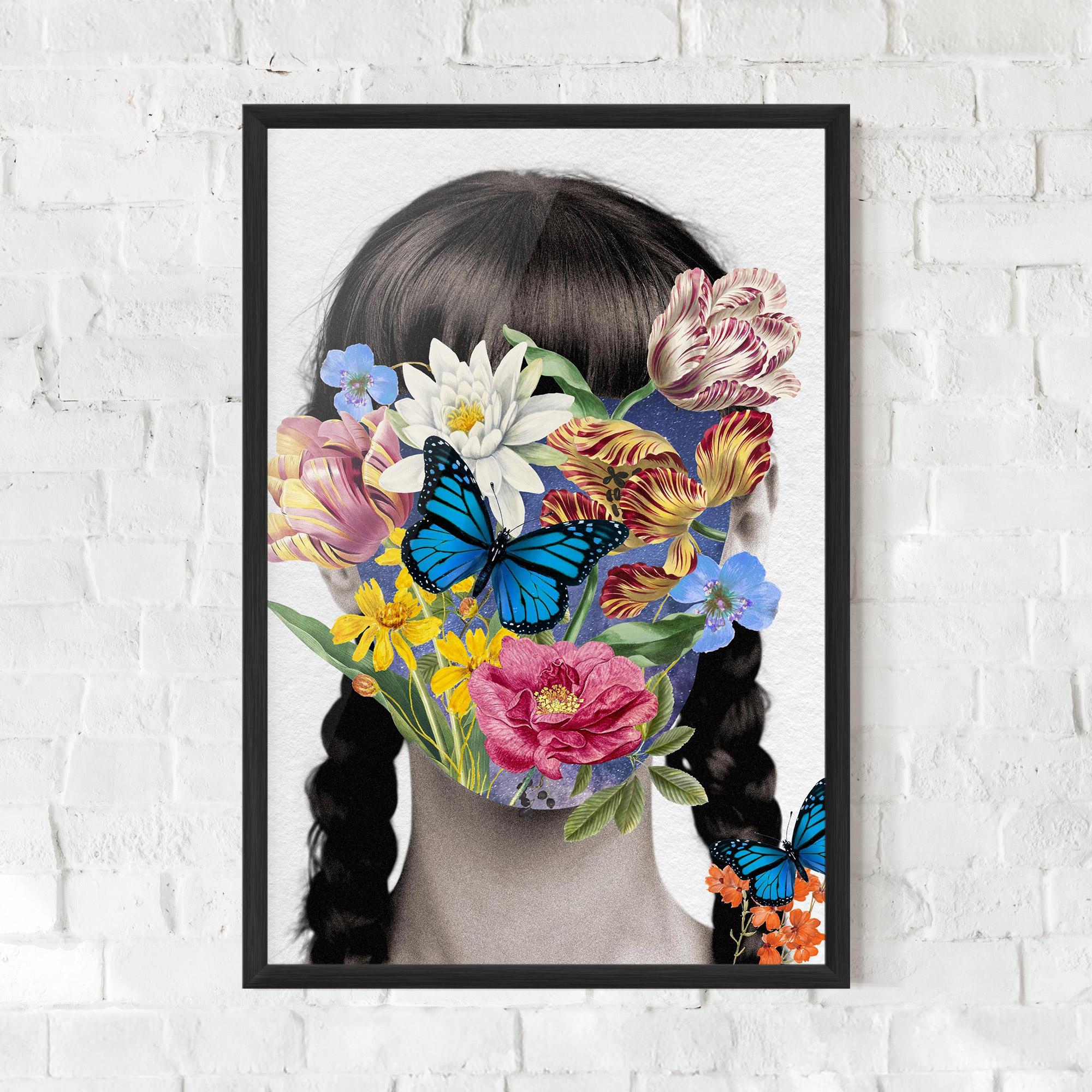 Gerahmte Poster Flower Face Woman mockup 0