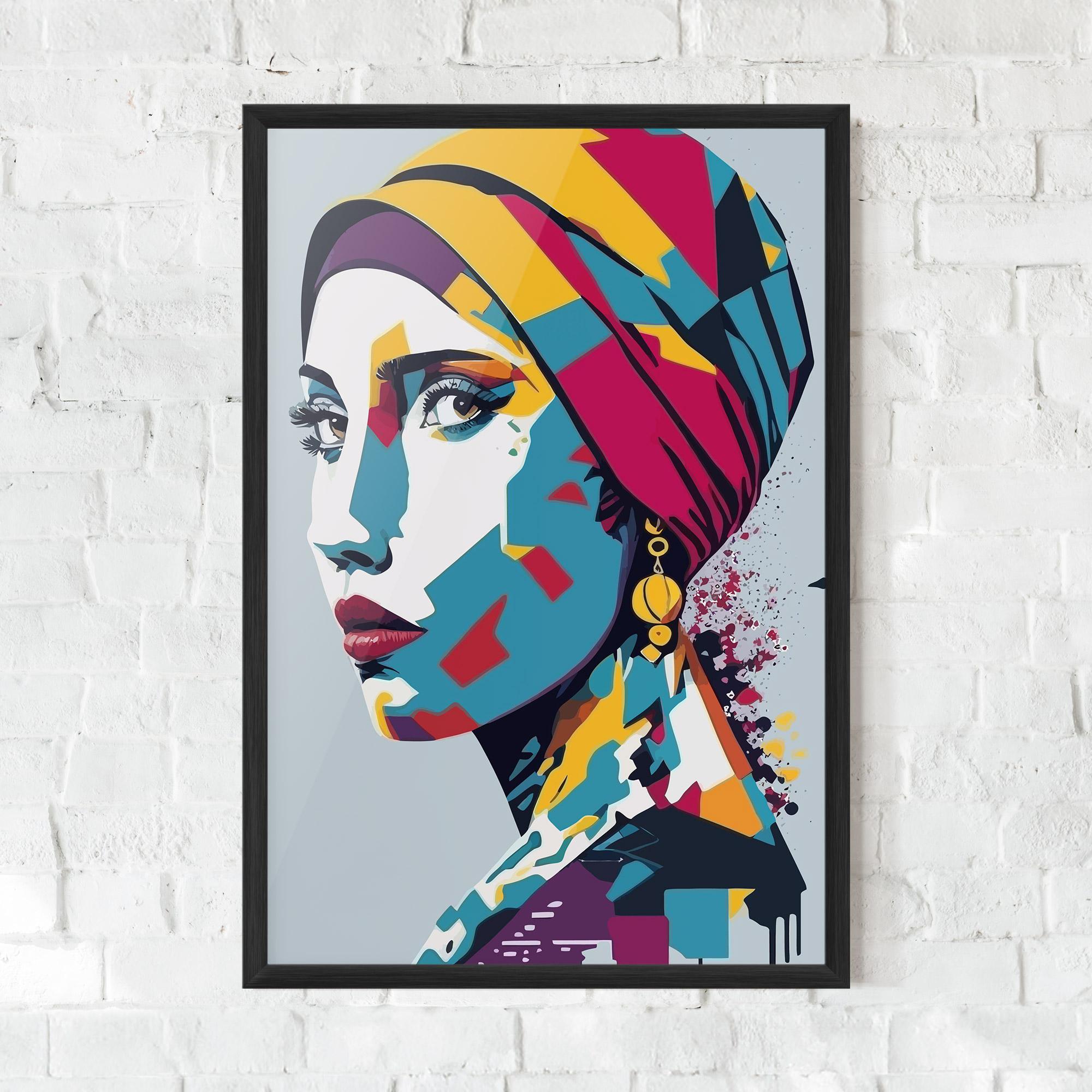 Gerahmte Poster Long Face Woman mockup 0