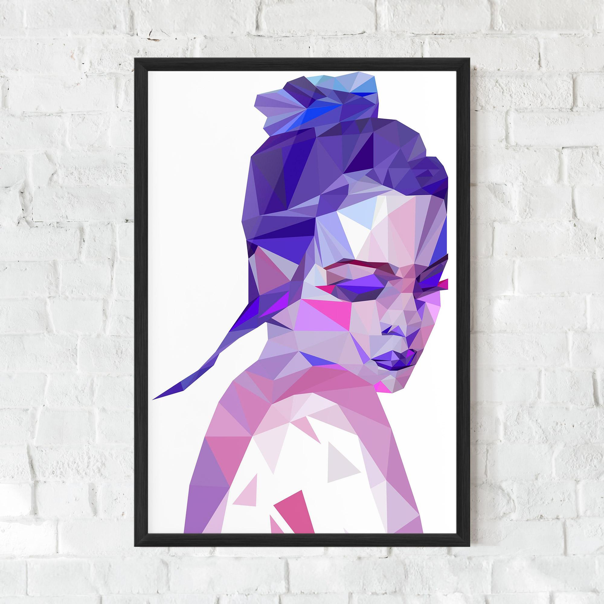 Gerahmte Poster Purple Poly Girl mockup 0