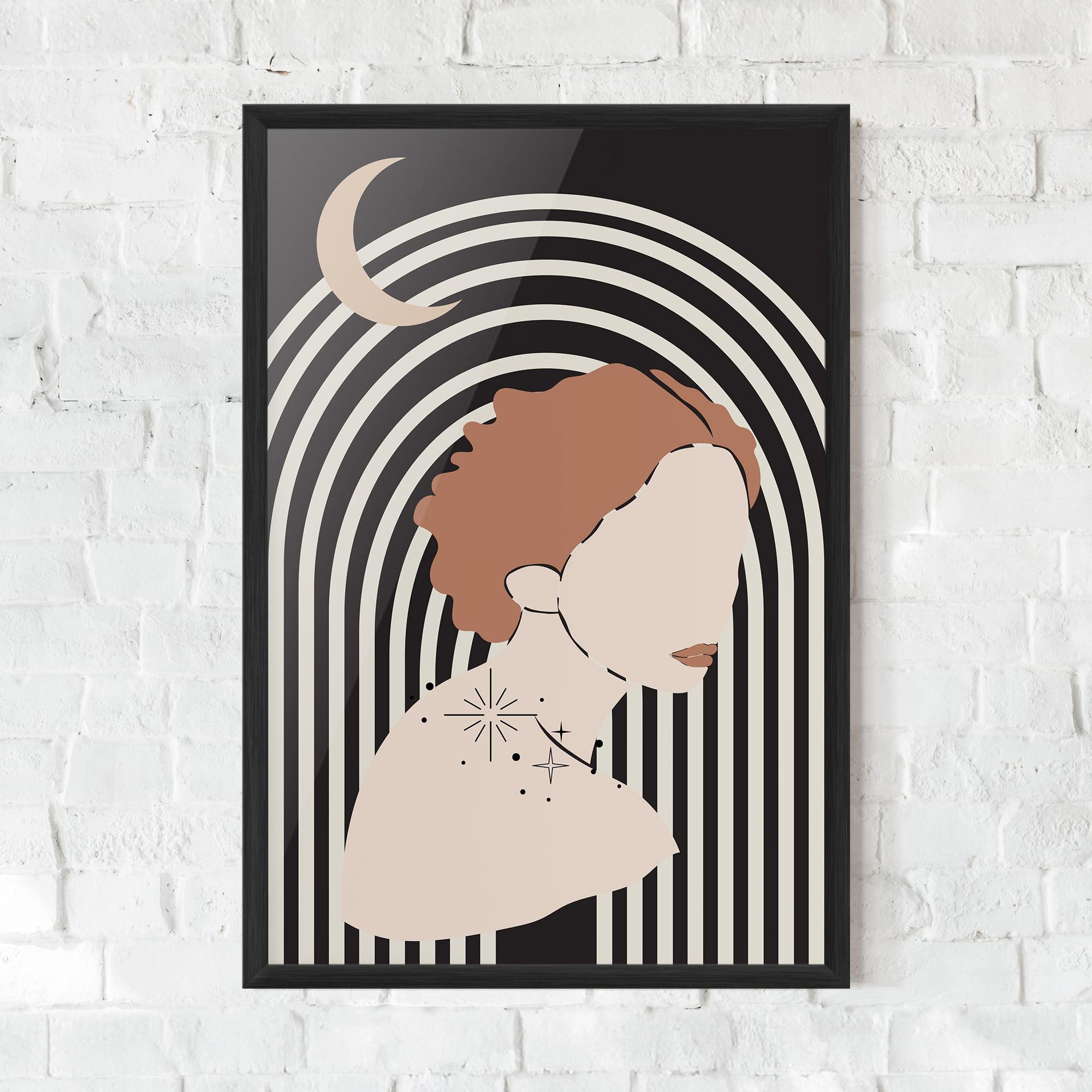 Gerahmte Poster Woman Orange Lips mockup 0