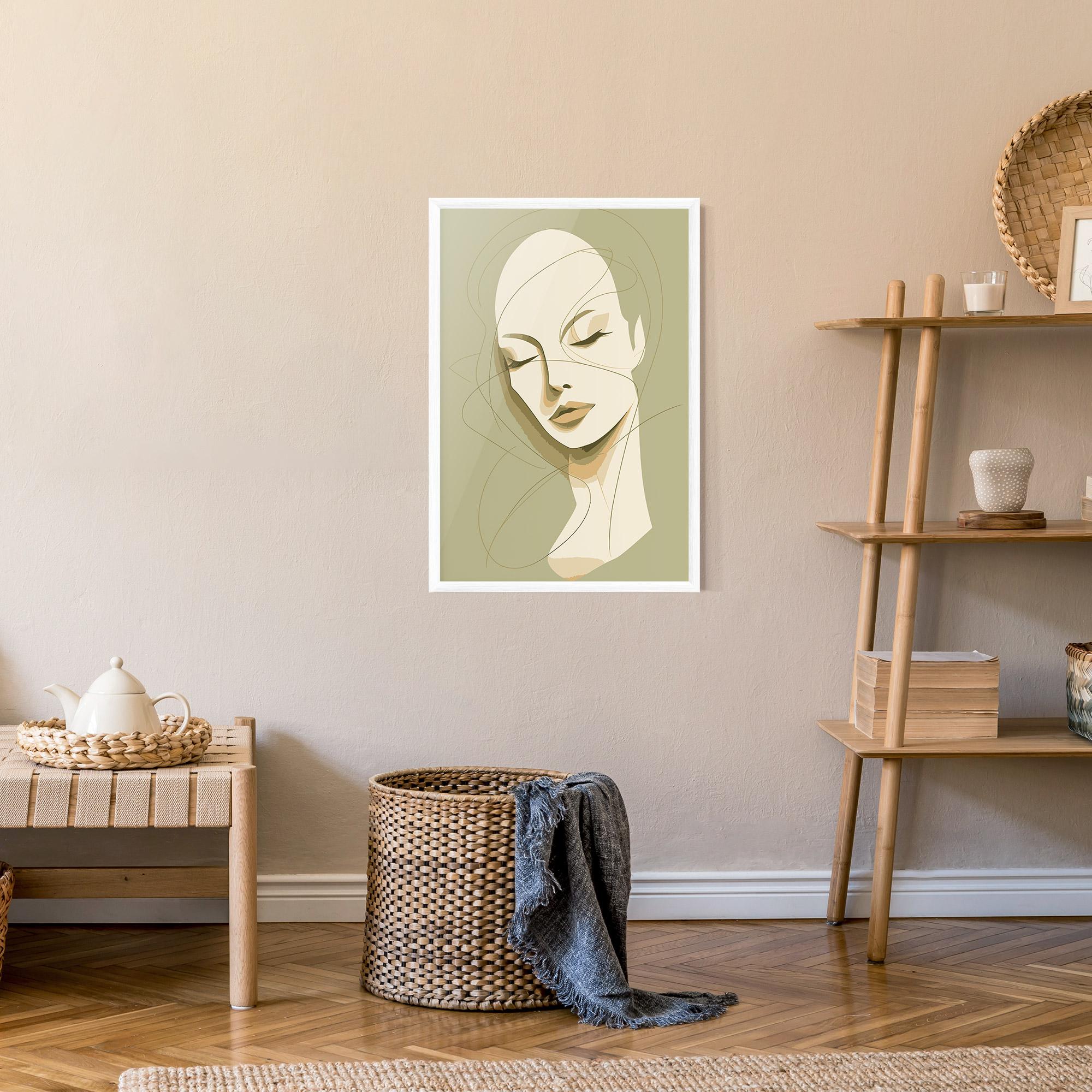 Gerahmte Poster Cream Woman Head mockup 9