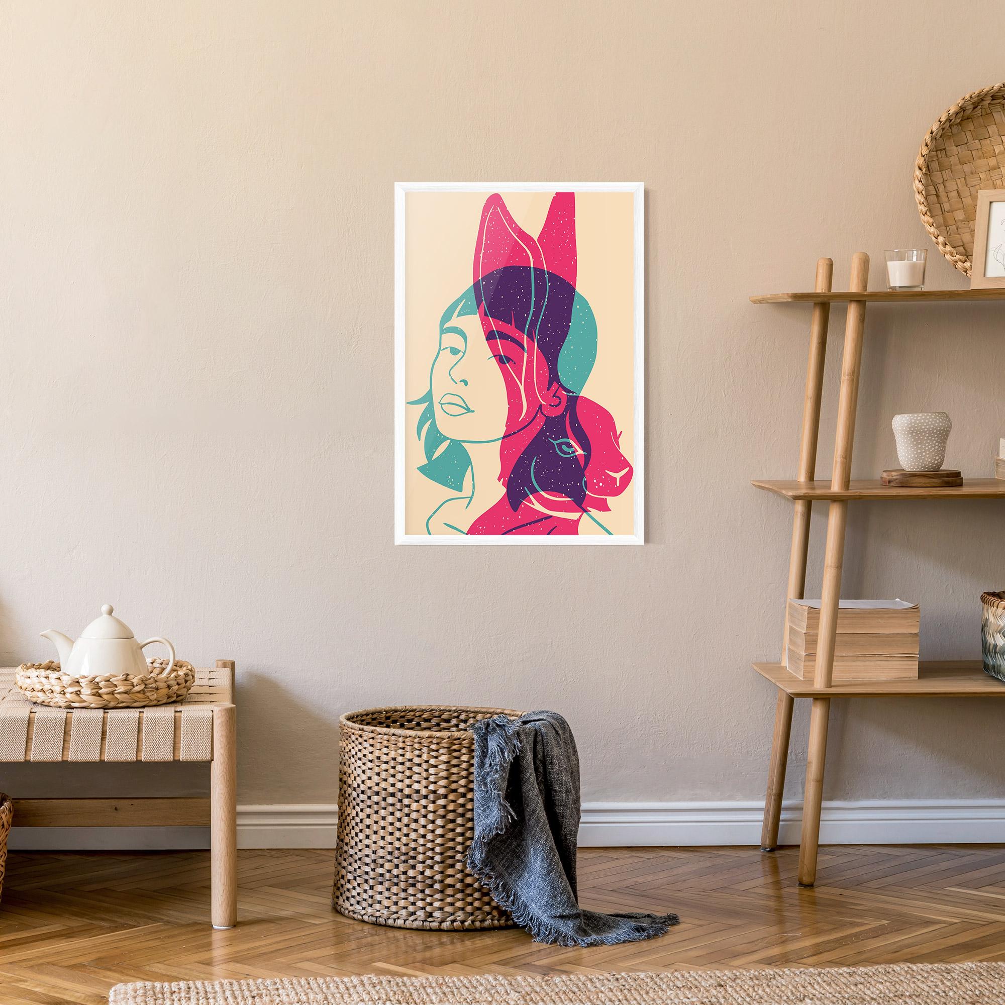Gerahmte Poster Girl Rabbit mockup 9