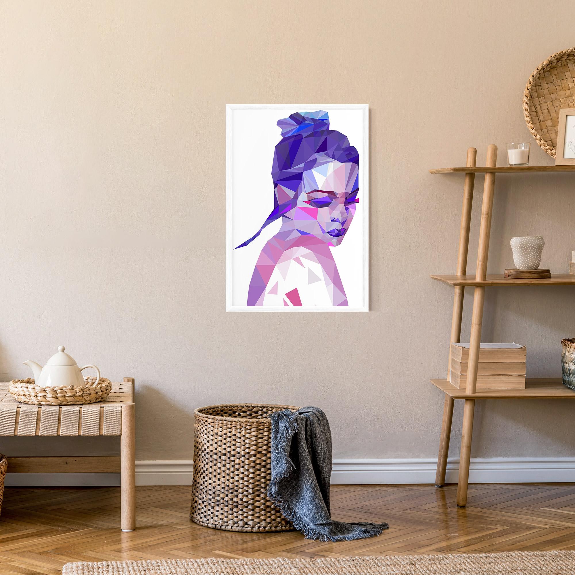 Gerahmte Poster Purple Poly Girl mockup 9