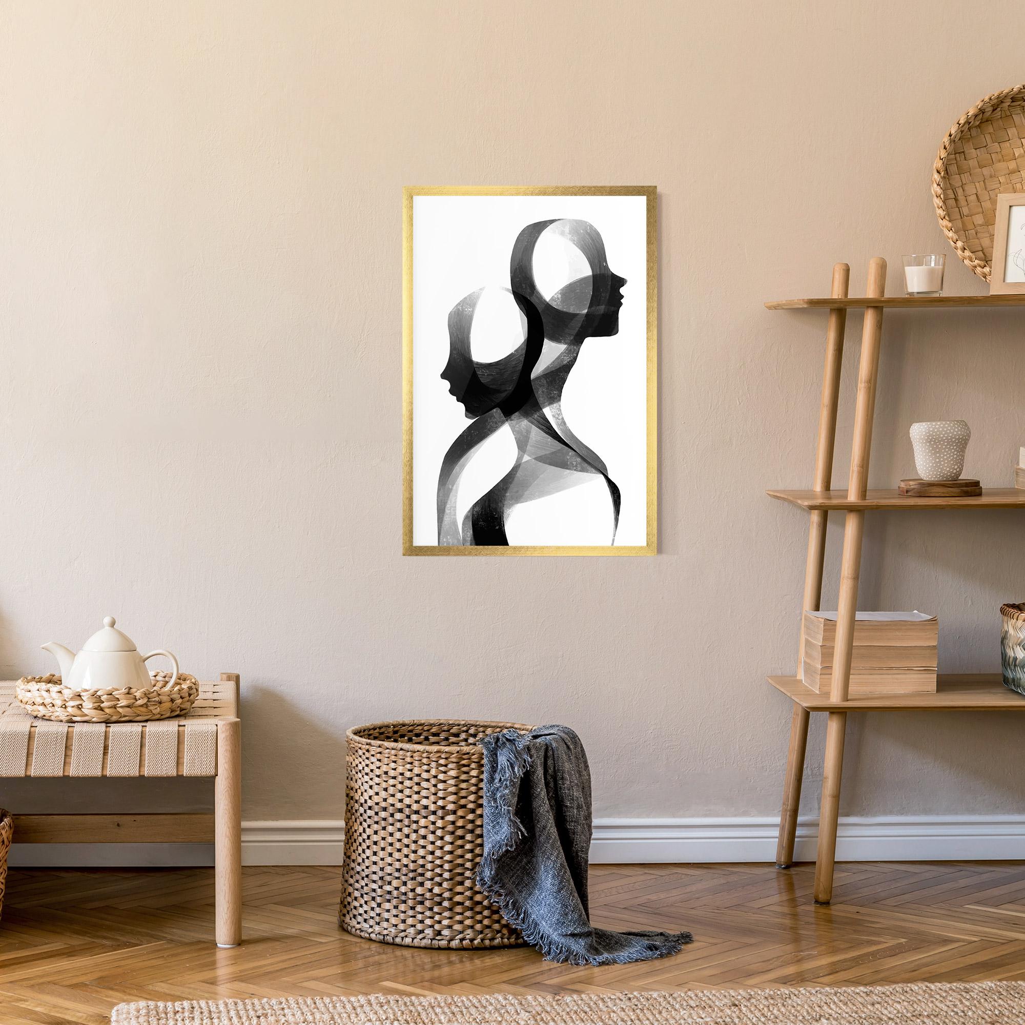 Gerahmte Poster Abstract Grey Couple mockup 9