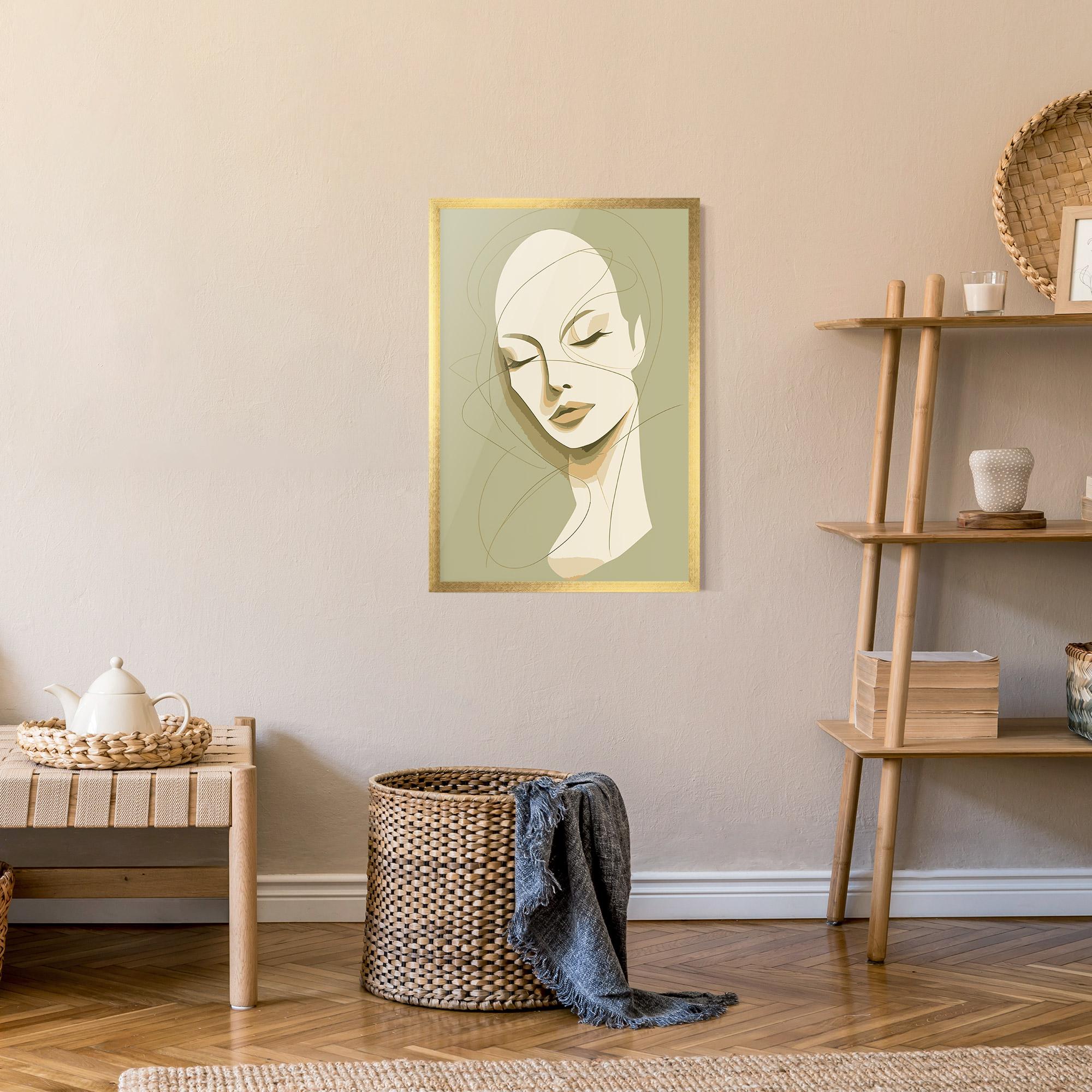 Gerahmte Poster Cream Woman Head mockup 9