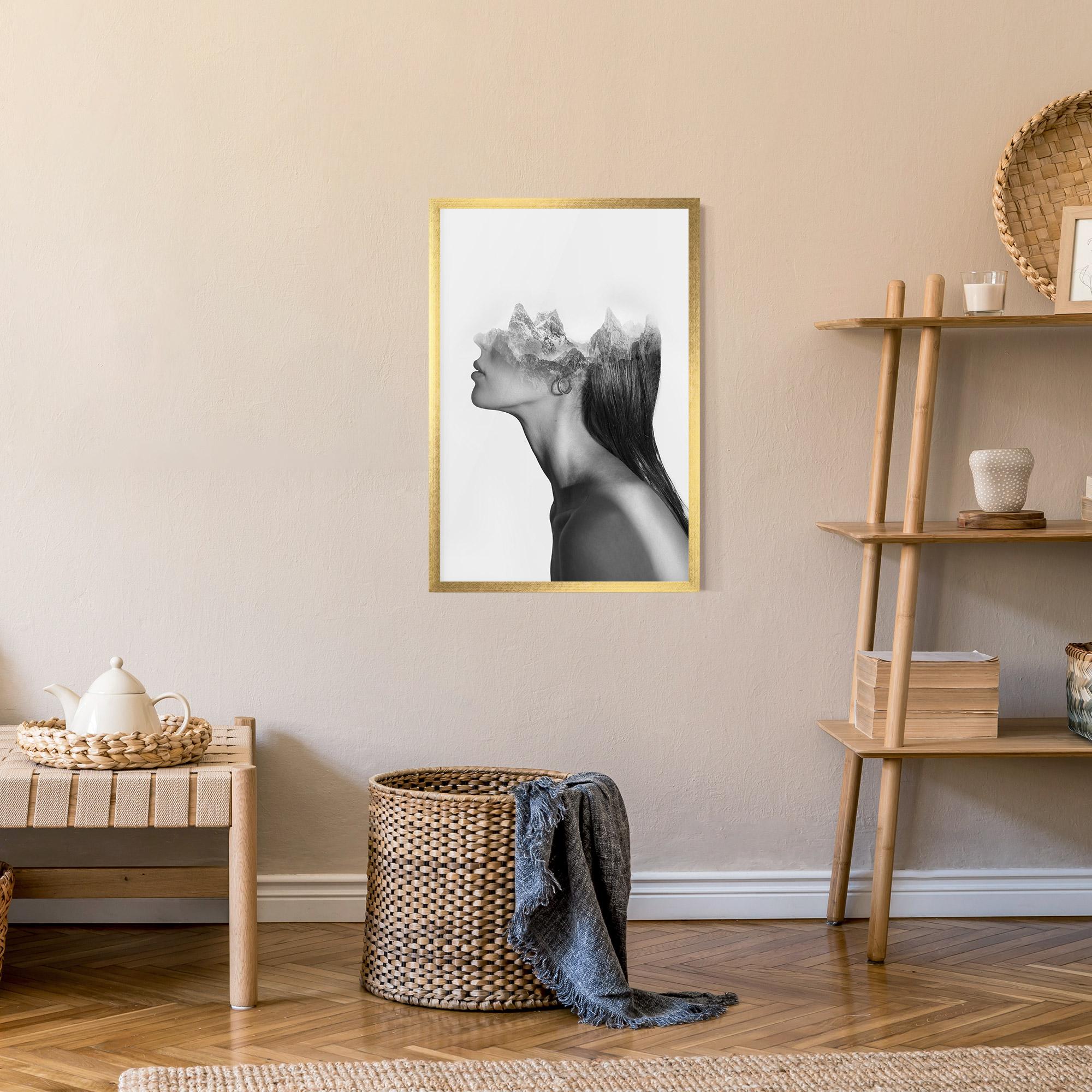 Gerahmte Poster Woman Mountains View mockup 9