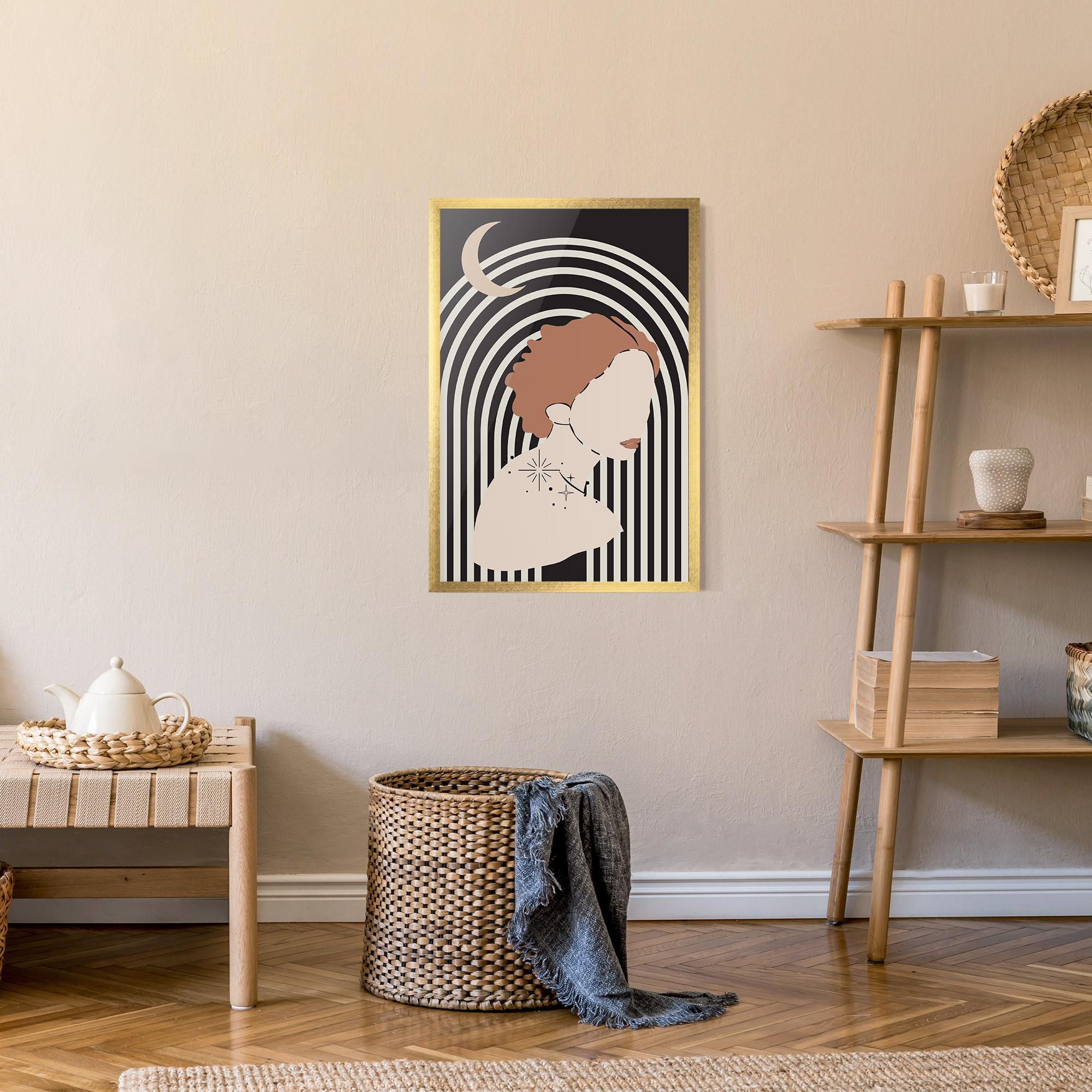 Gerahmte Poster Woman Orange Lips mockup 9