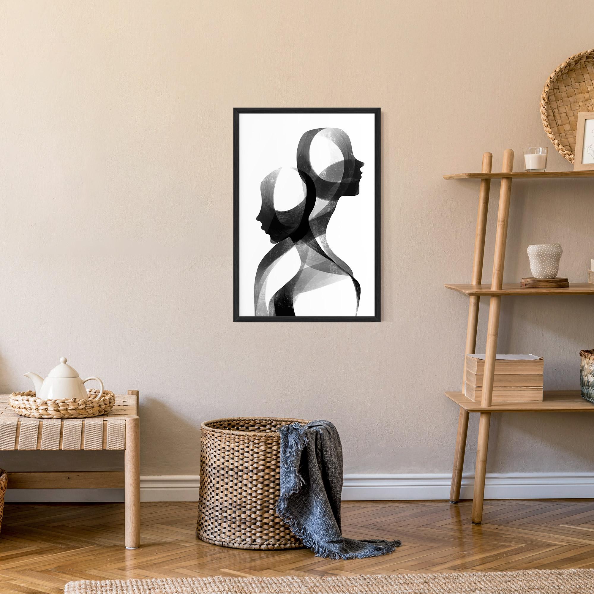 Gerahmte Poster Abstract Grey Couple mockup 9