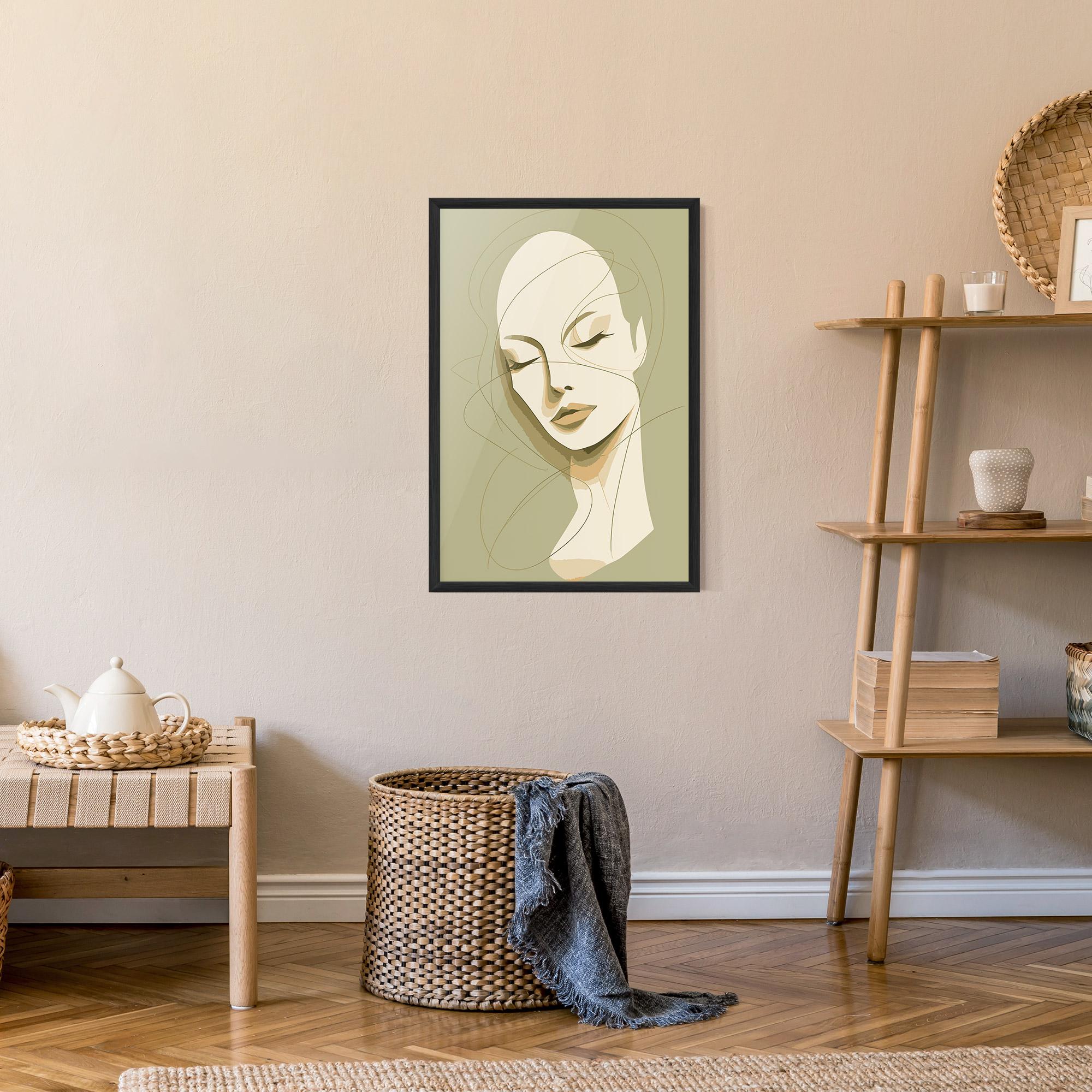 Gerahmte Poster Cream Woman Head mockup 9