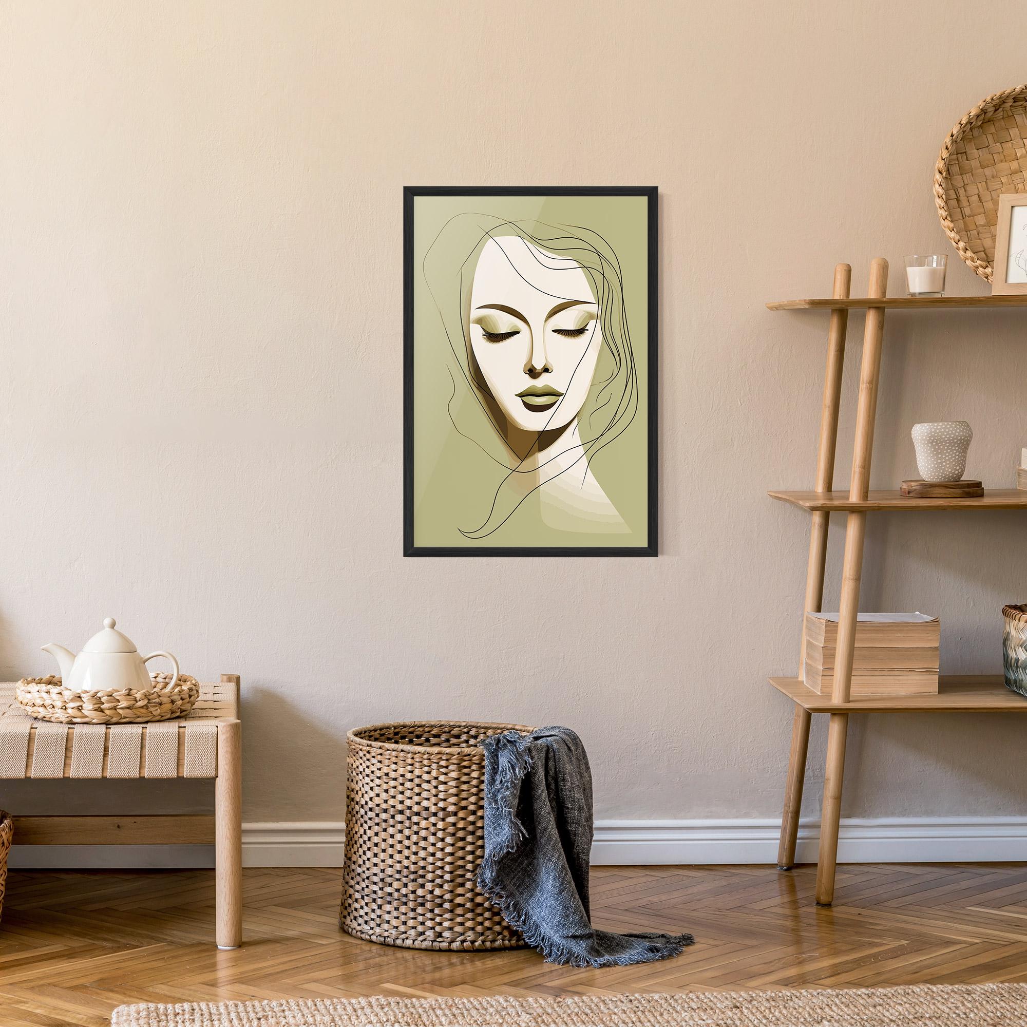 Gerahmte Poster Cream Womans Face mockup 9