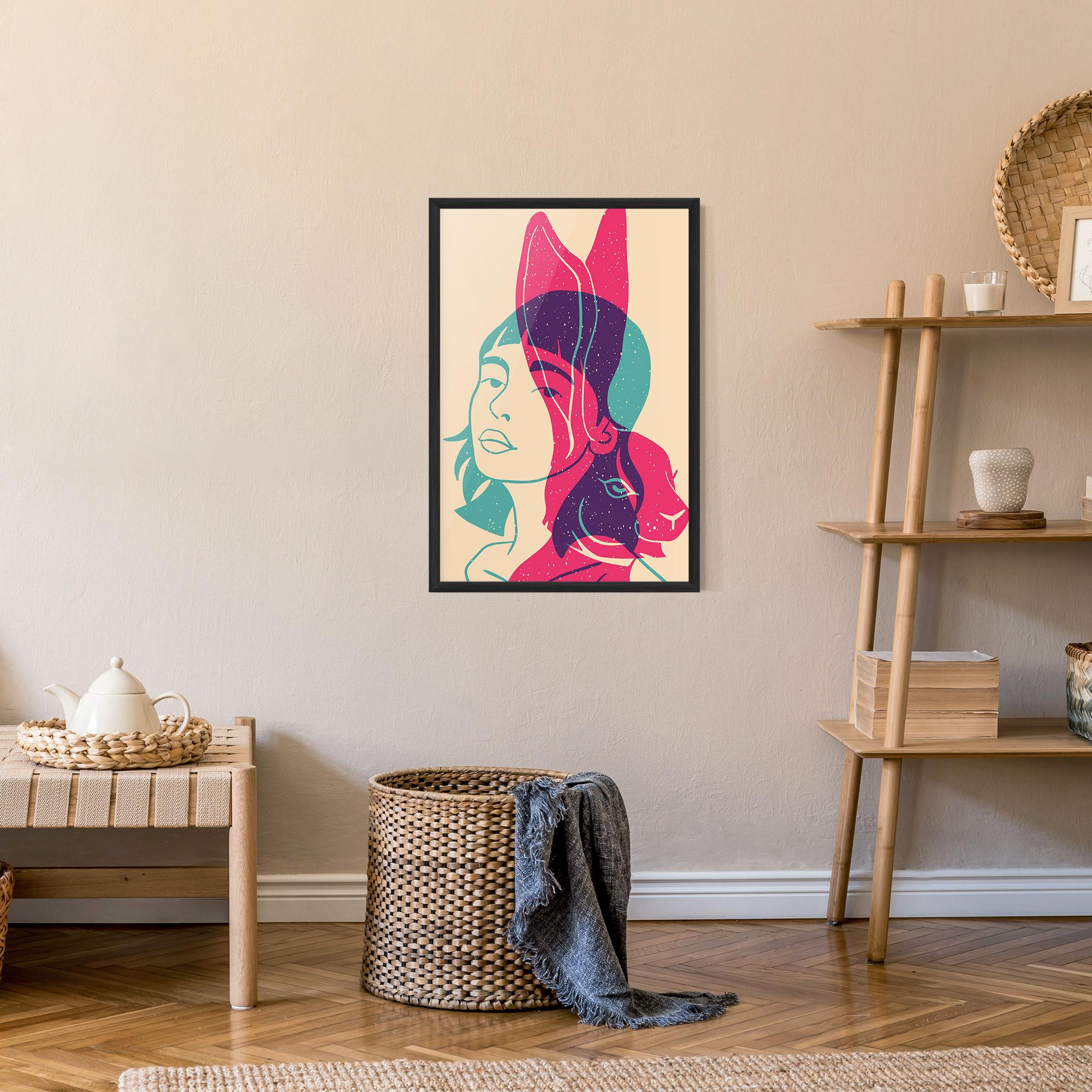 Gerahmte Poster Girl Rabbit mockup 9