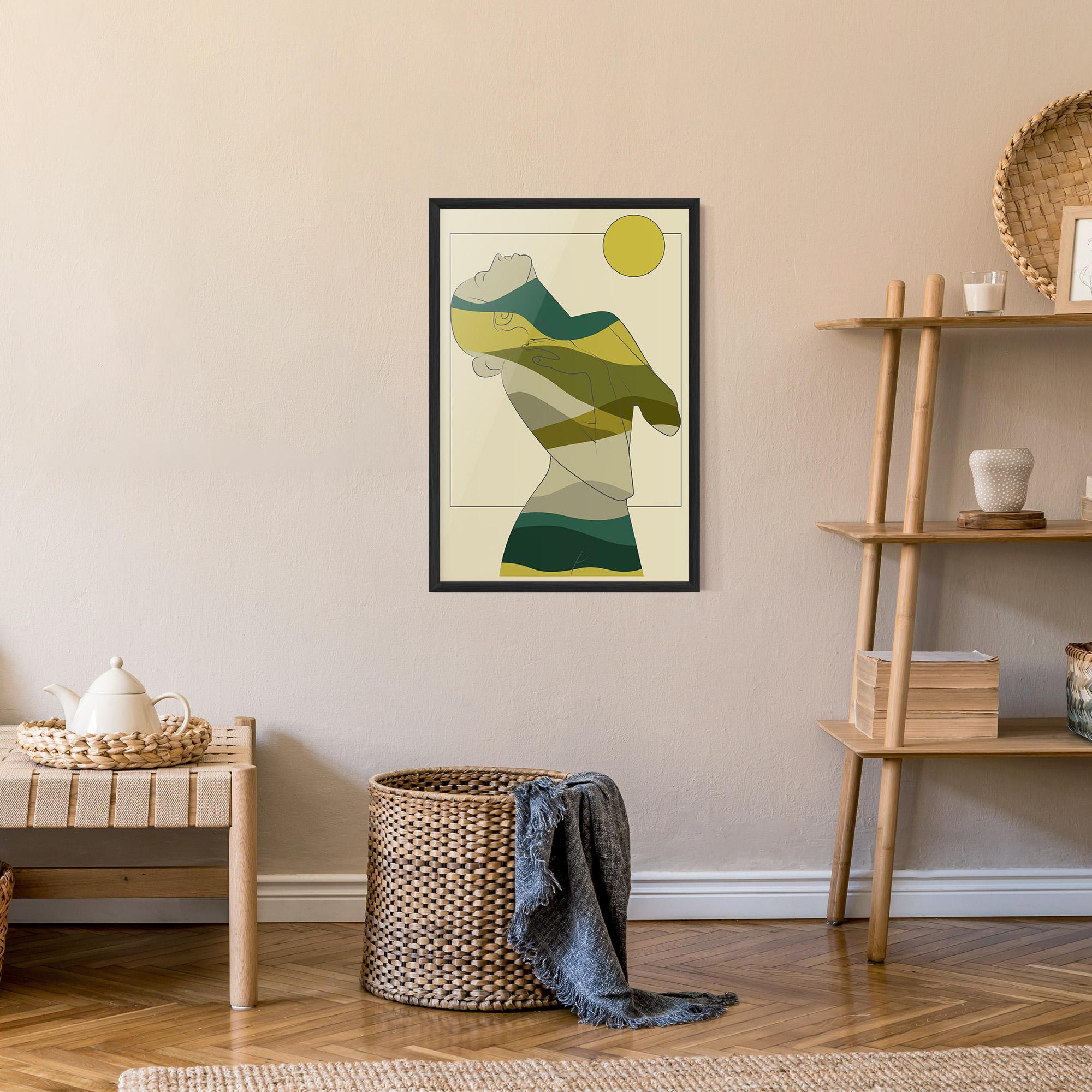Gerahmte Poster Green Nature Woman mockup 9
