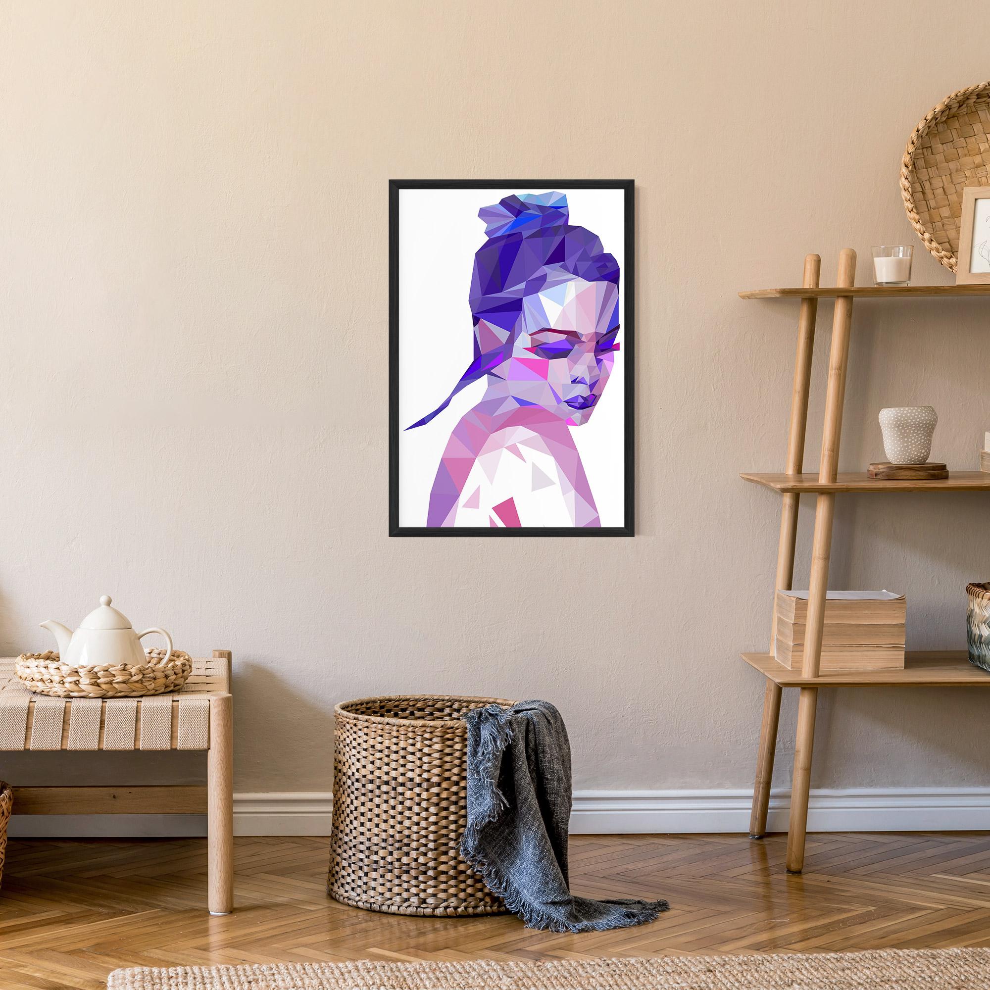Gerahmte Poster Purple Poly Girl mockup 9