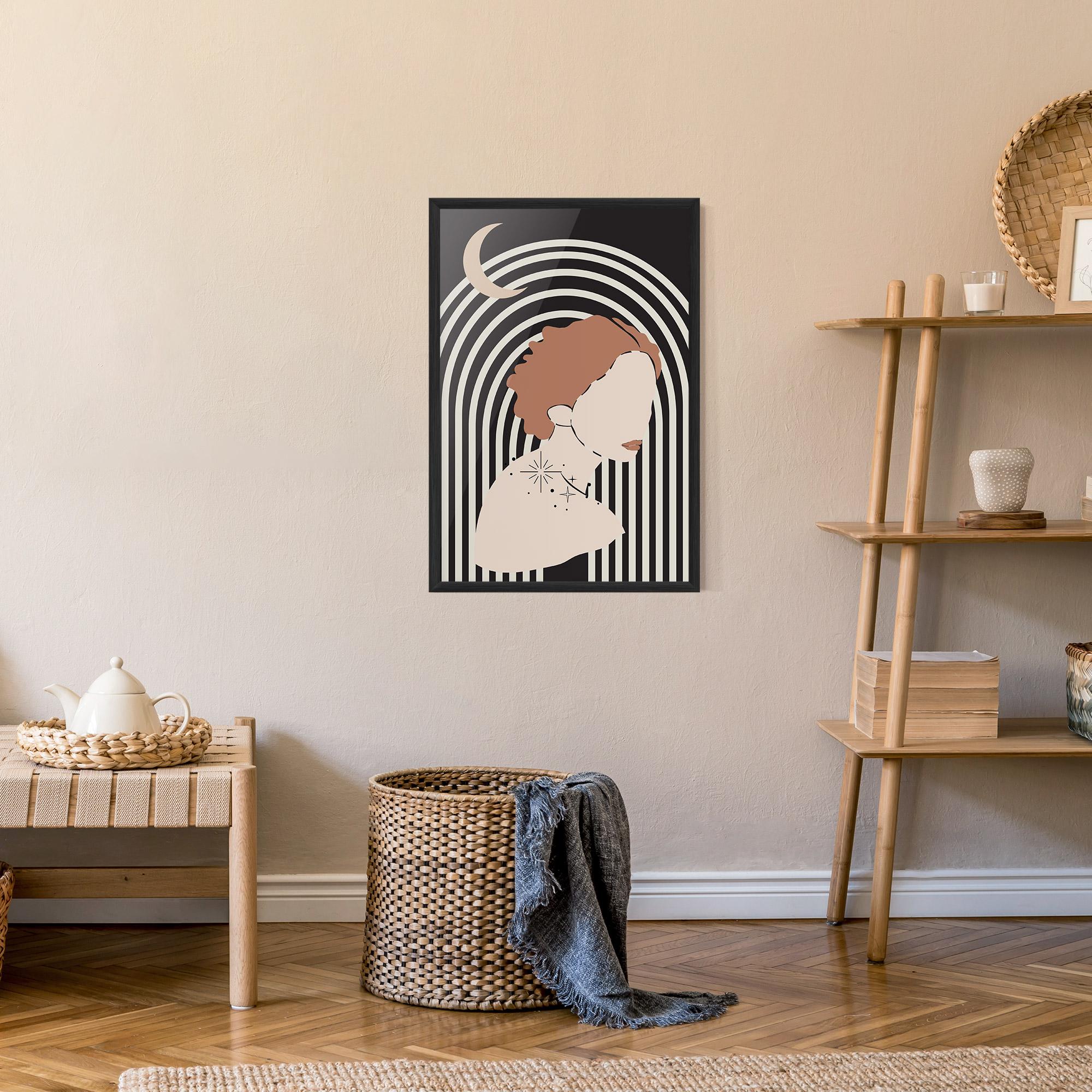 Gerahmte Poster Woman Orange Lips mockup 9