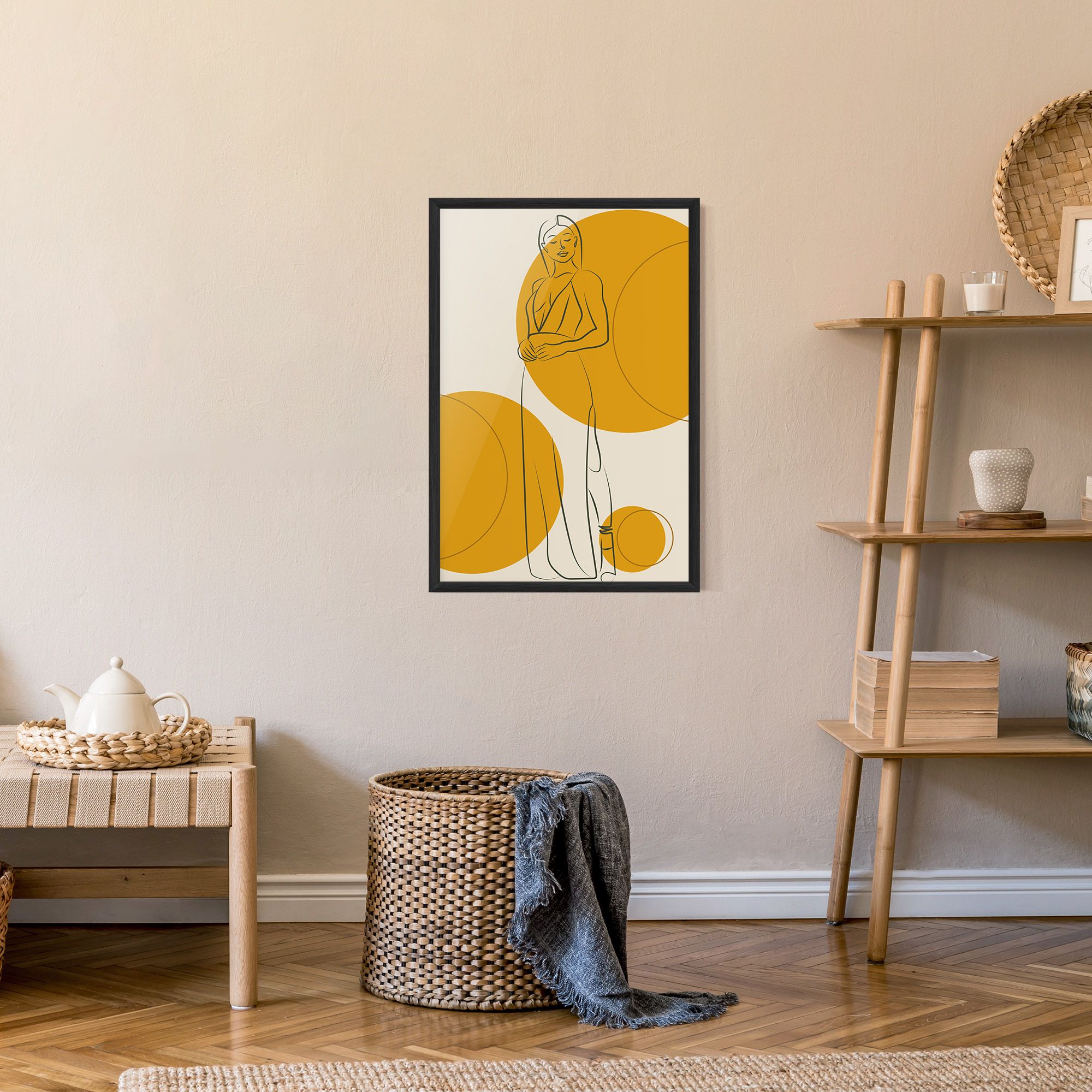 Yellow Circle Lady mockup 9