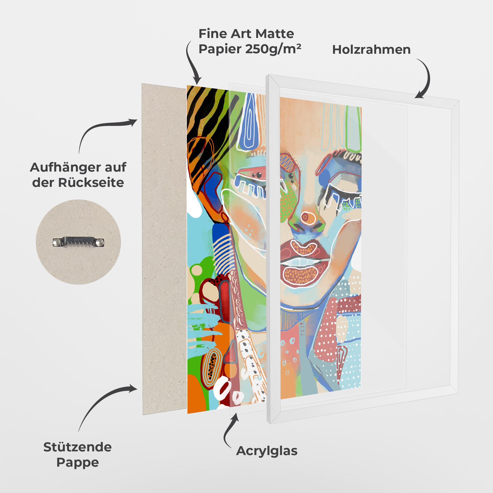 Gerahmte Poster Abstract Art Woman mockup 1