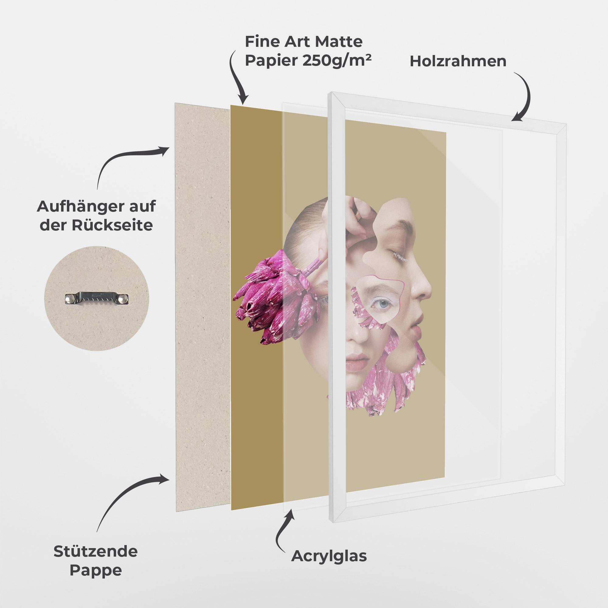 Gerahmte Poster Abstract Combination Face mockup 1