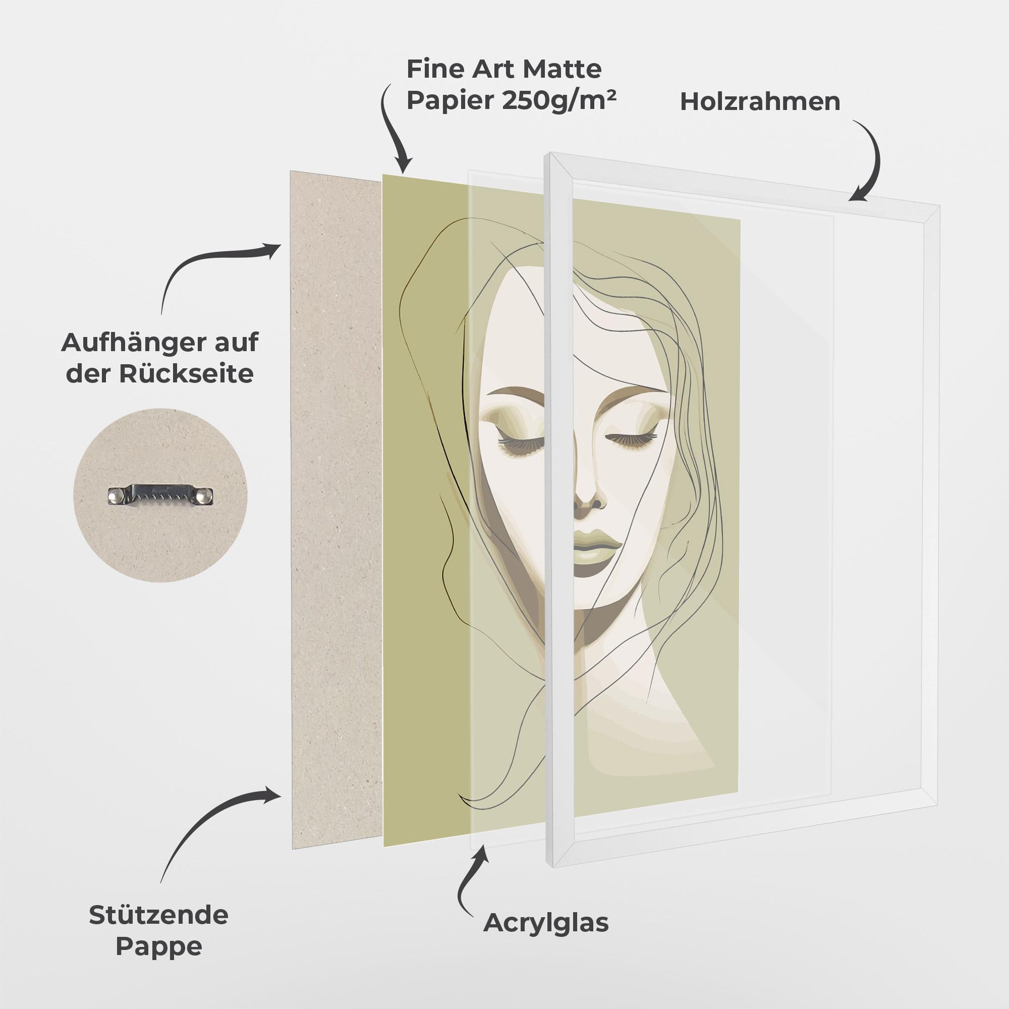 Gerahmte Poster Cream Womans Face mockup 1