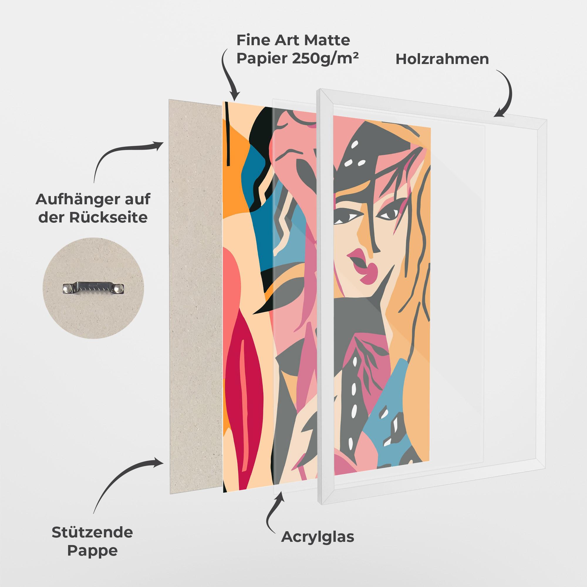 Gerahmte Poster Crowd Face mockup 1