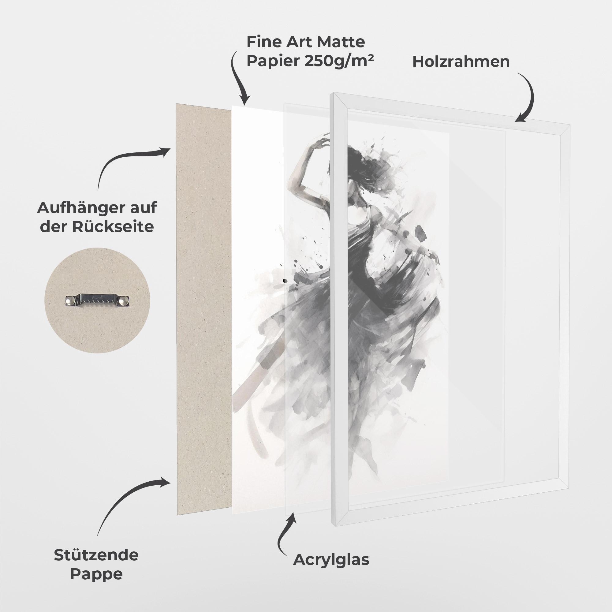 Gerahmte Poster Dancing Woman mockup 1