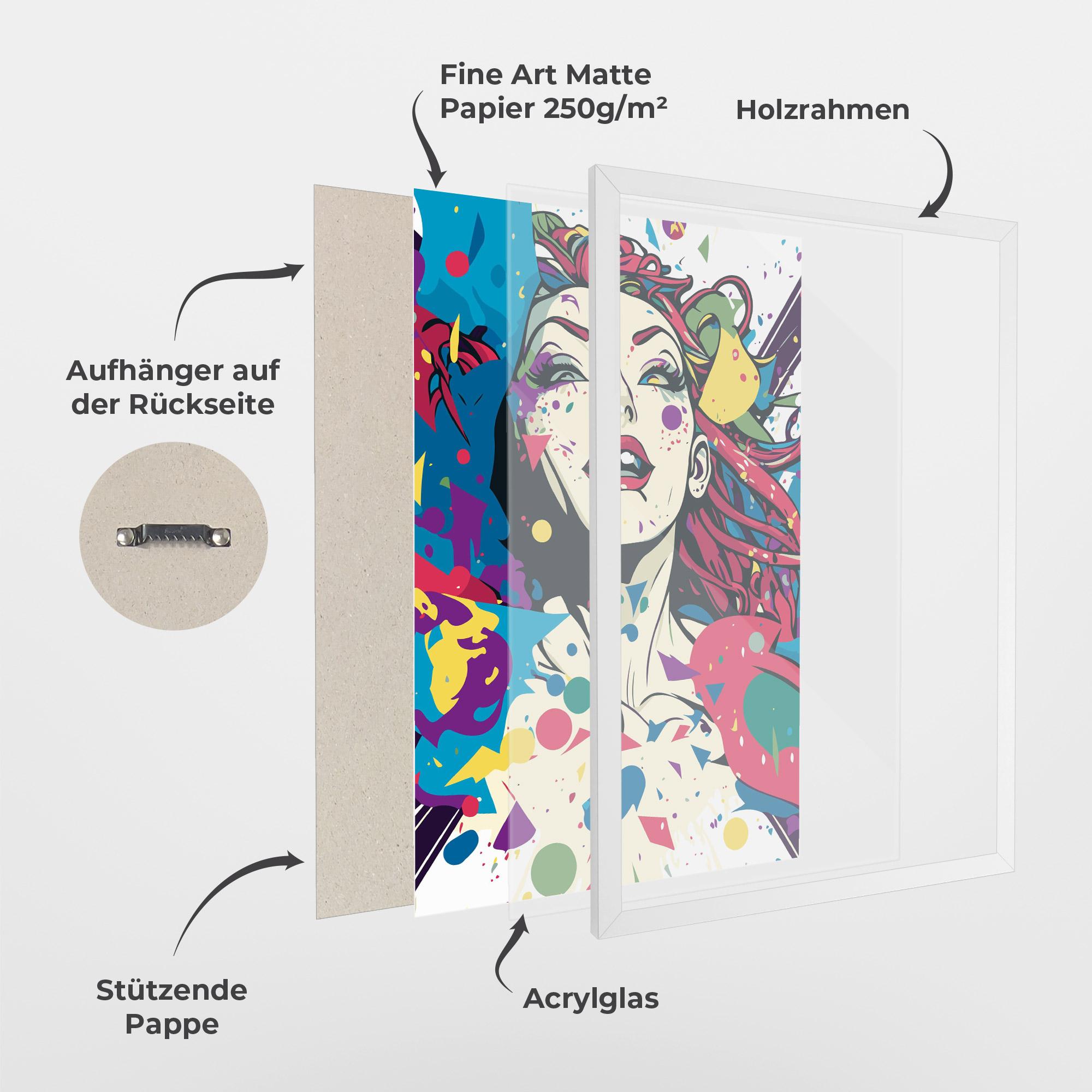 Gerahmte Poster Fictional Woman mockup 1