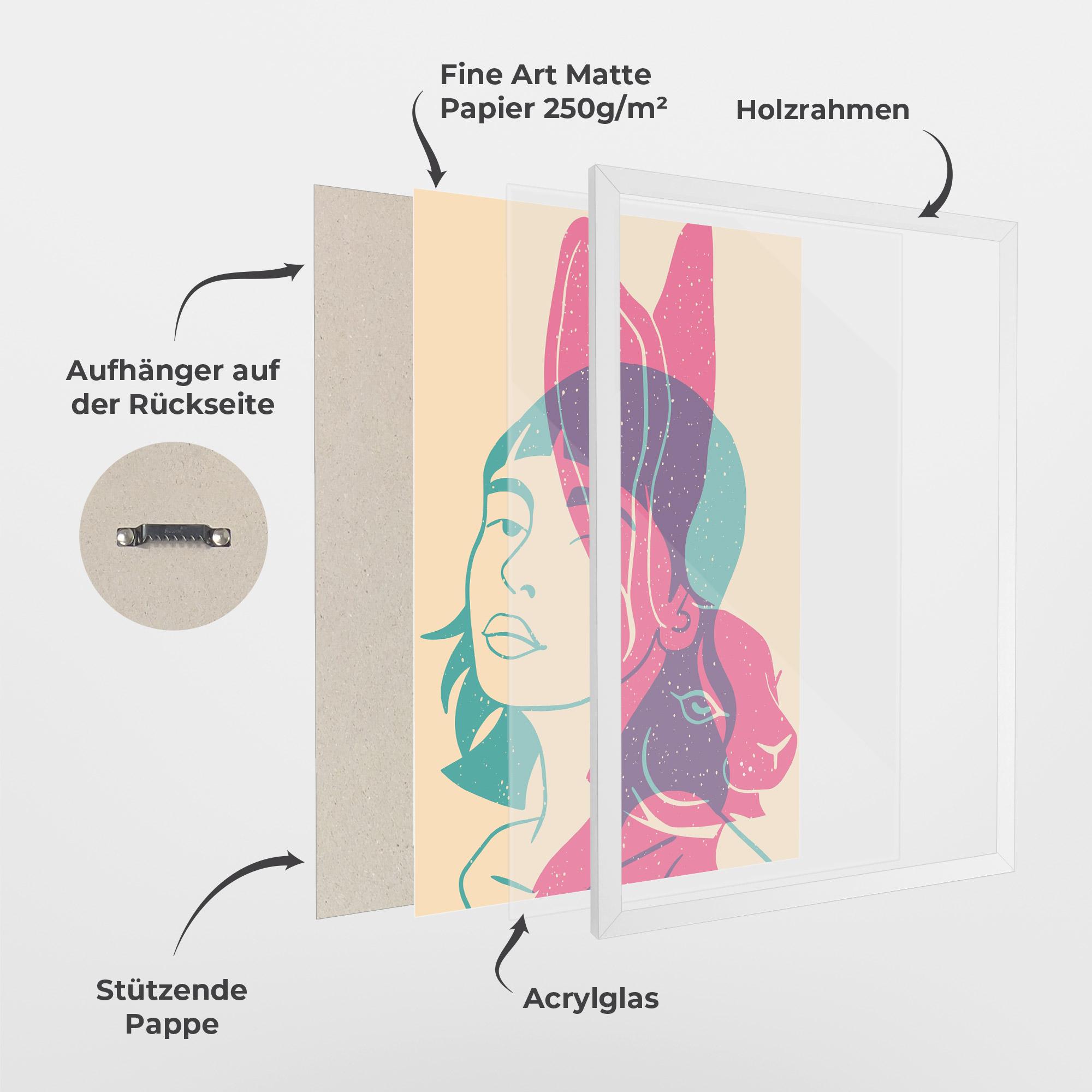 Gerahmte Poster Girl Rabbit mockup 1