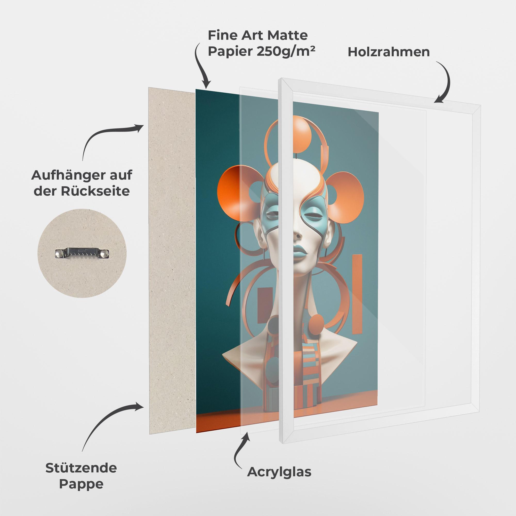 Gerahmte Poster Interesting Woman Concept mockup 1