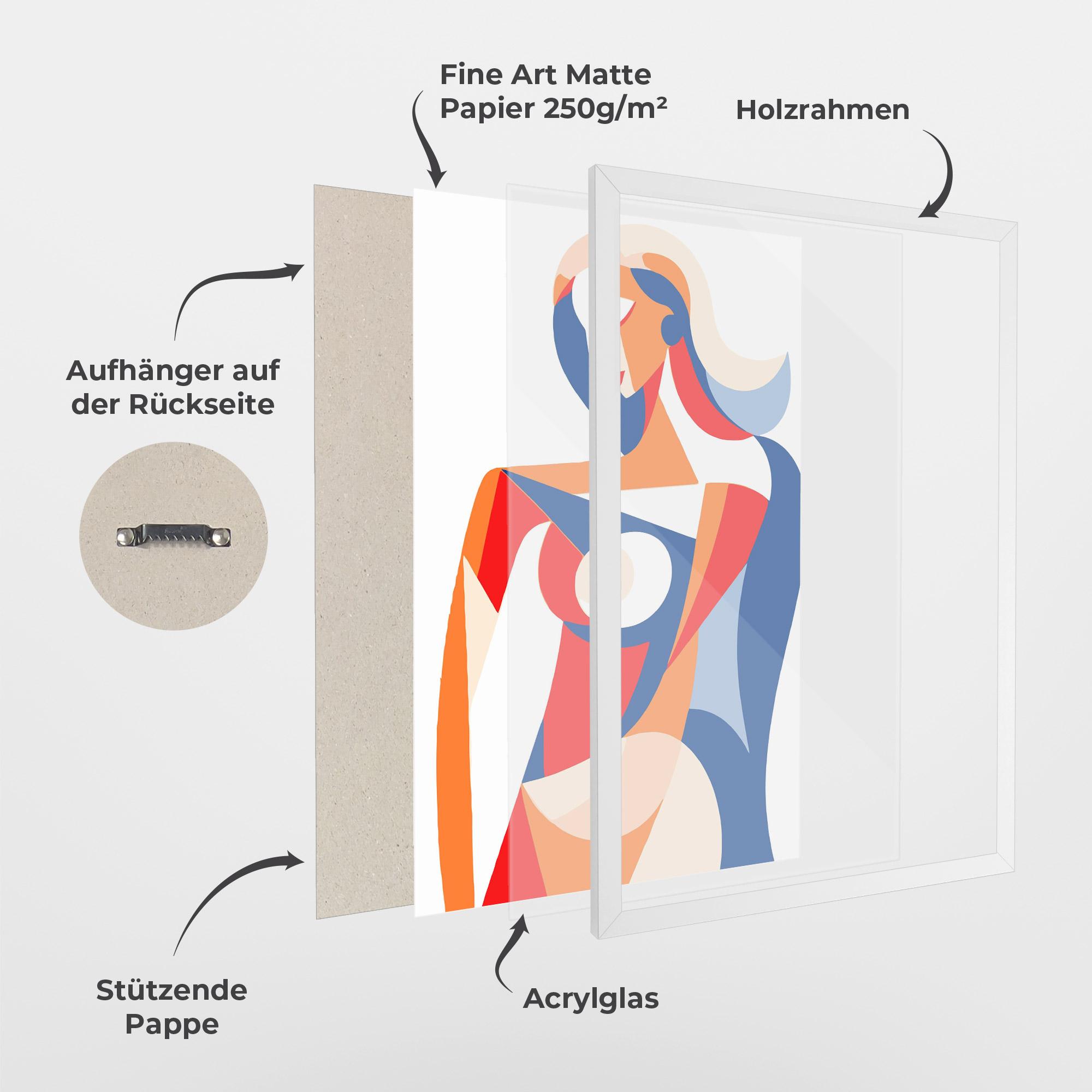 Gerahmte Poster White Hair Woman mockup 1