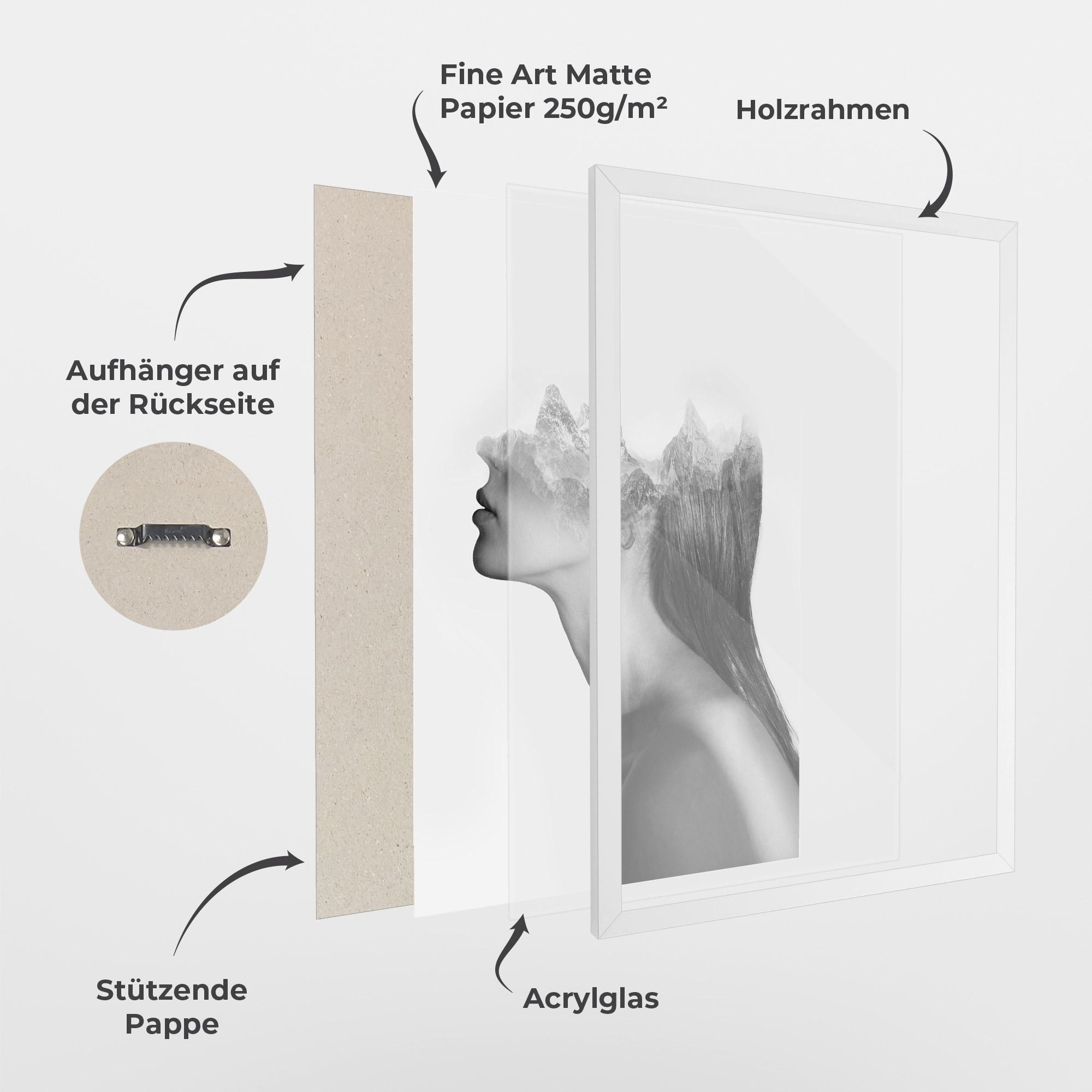 Gerahmte Poster Woman Mountains View mockup 1