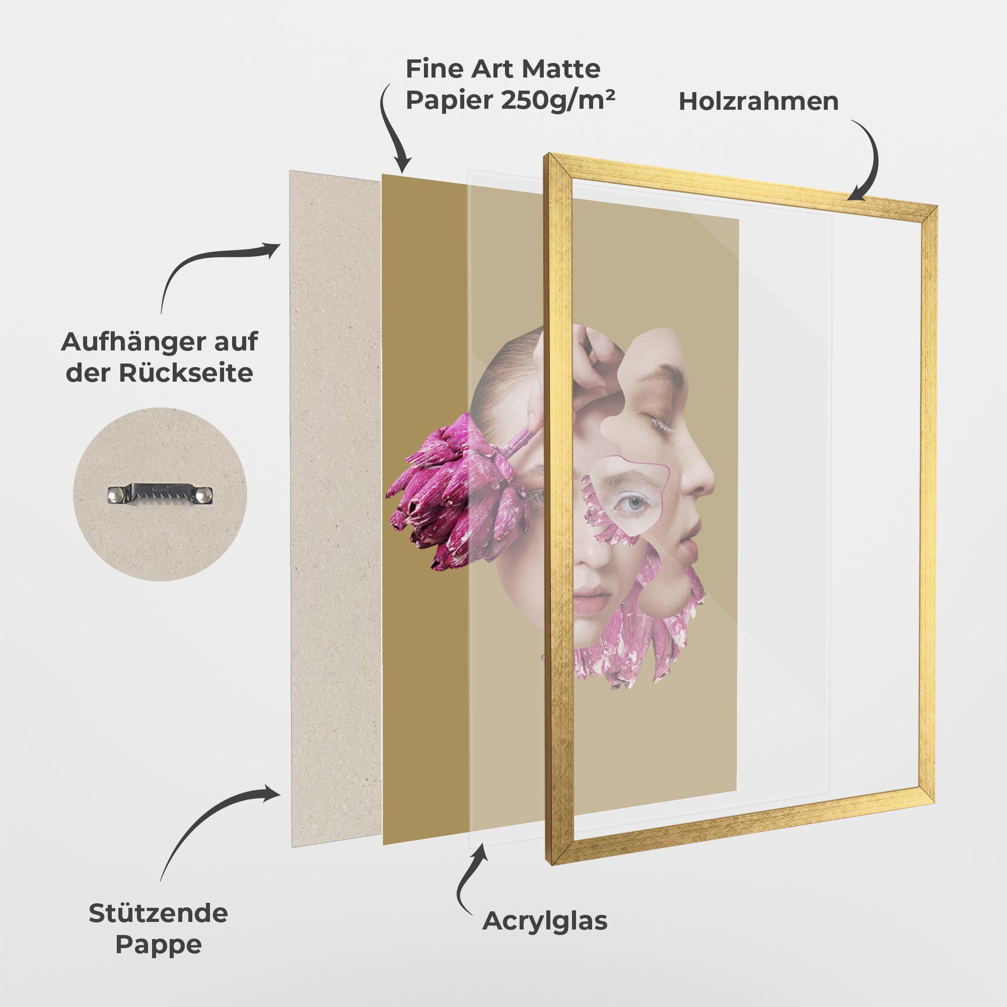 Gerahmte Poster Abstract Combination Face mockup 1