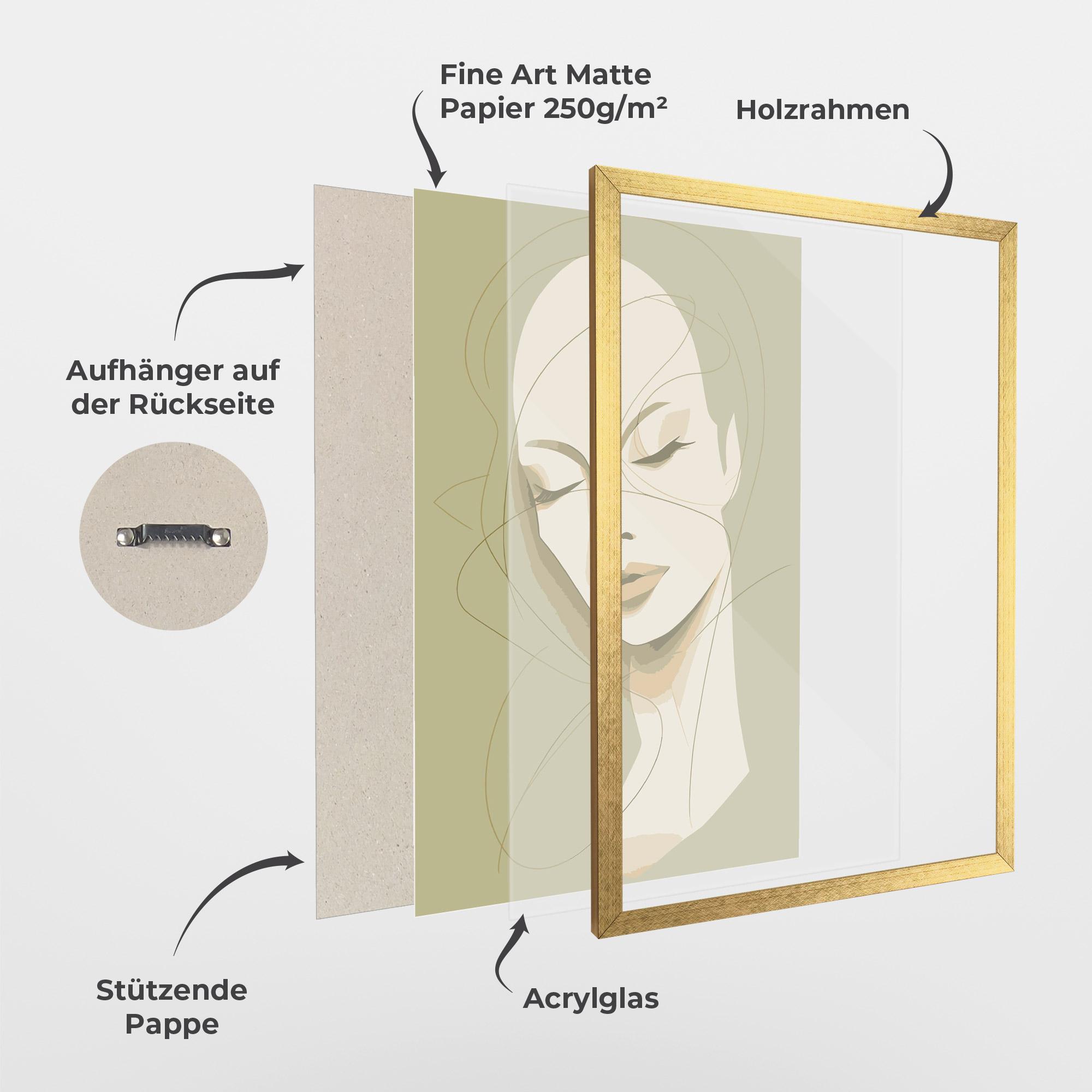 Gerahmte Poster Cream Woman Head mockup 1