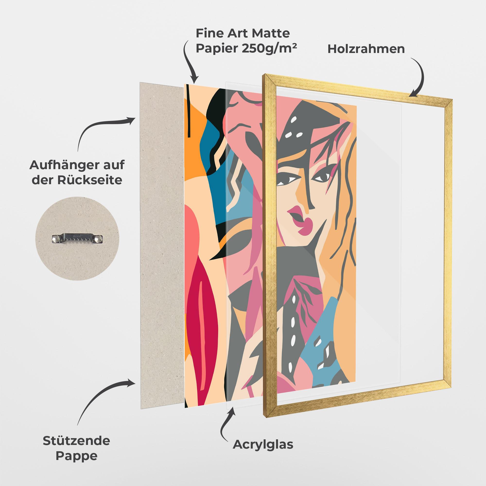 Gerahmte Poster Crowd Face mockup 1