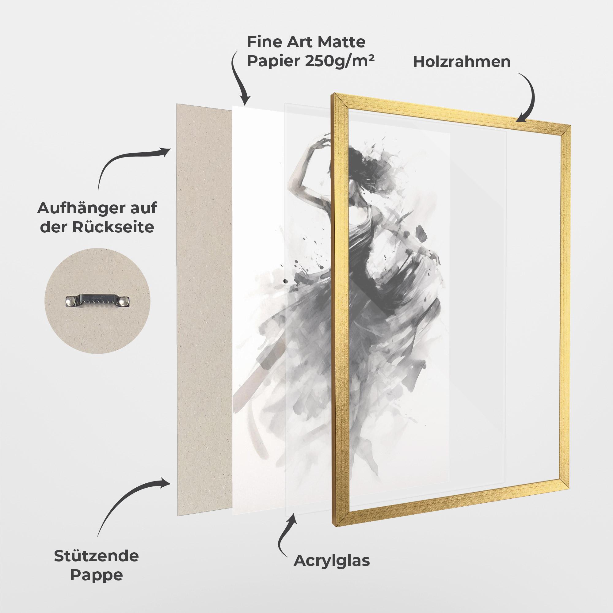 Gerahmte Poster Dancing Woman mockup 1