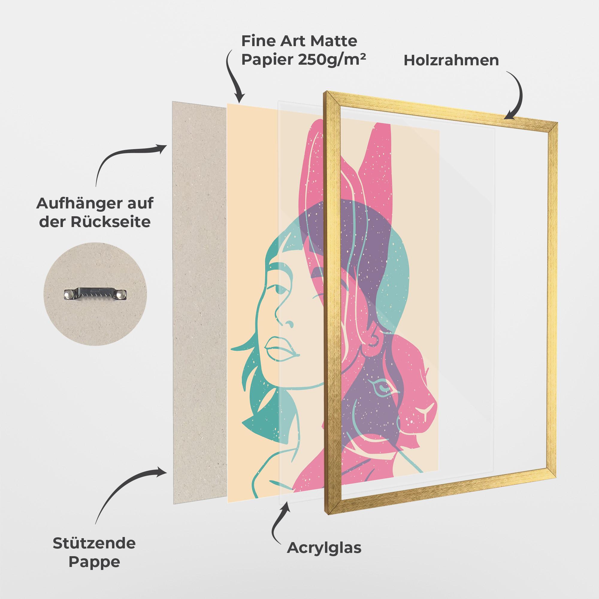 Gerahmte Poster Girl Rabbit mockup 1