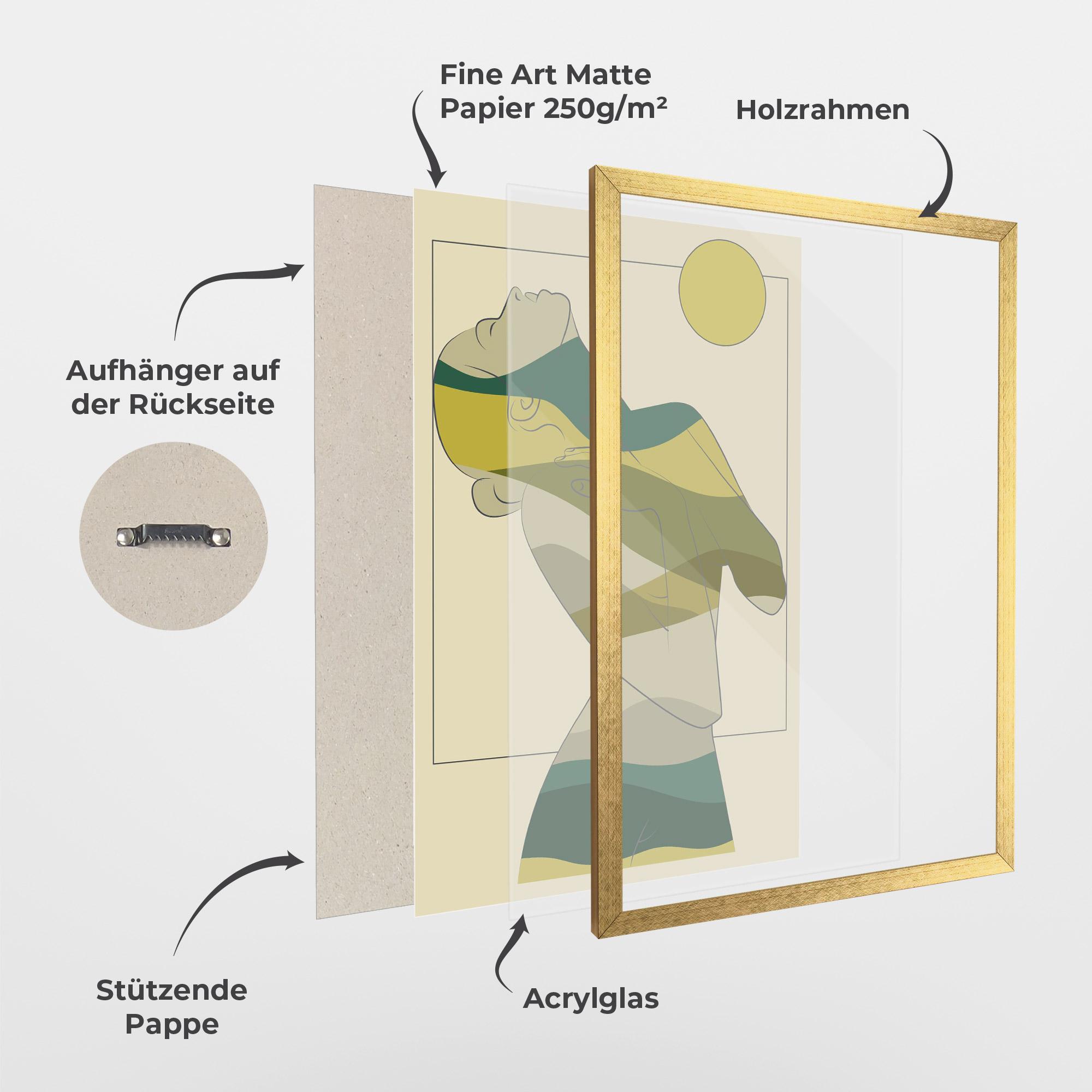 Gerahmte Poster Green Nature Woman mockup 1