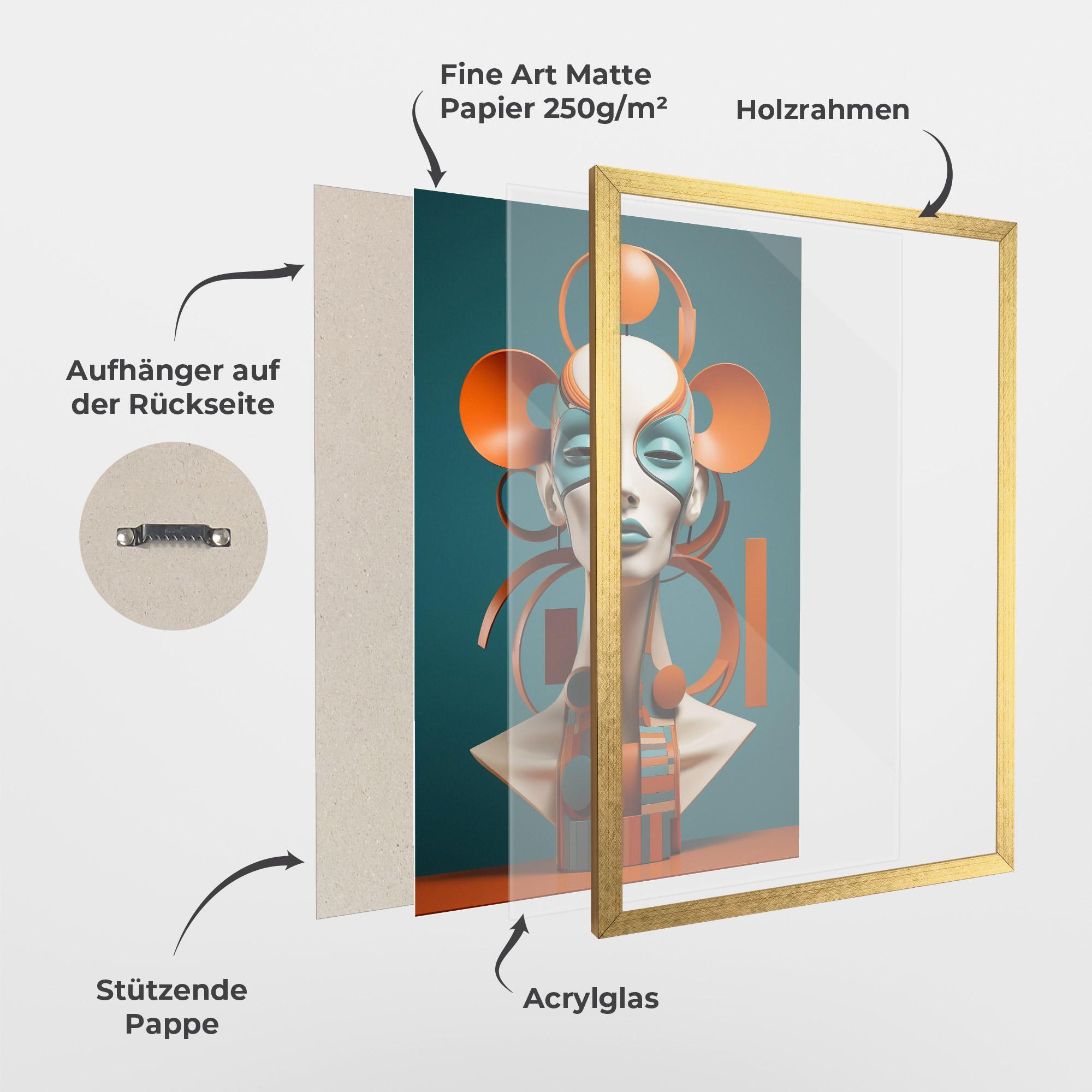 Gerahmte Poster Interesting Woman Concept mockup 1