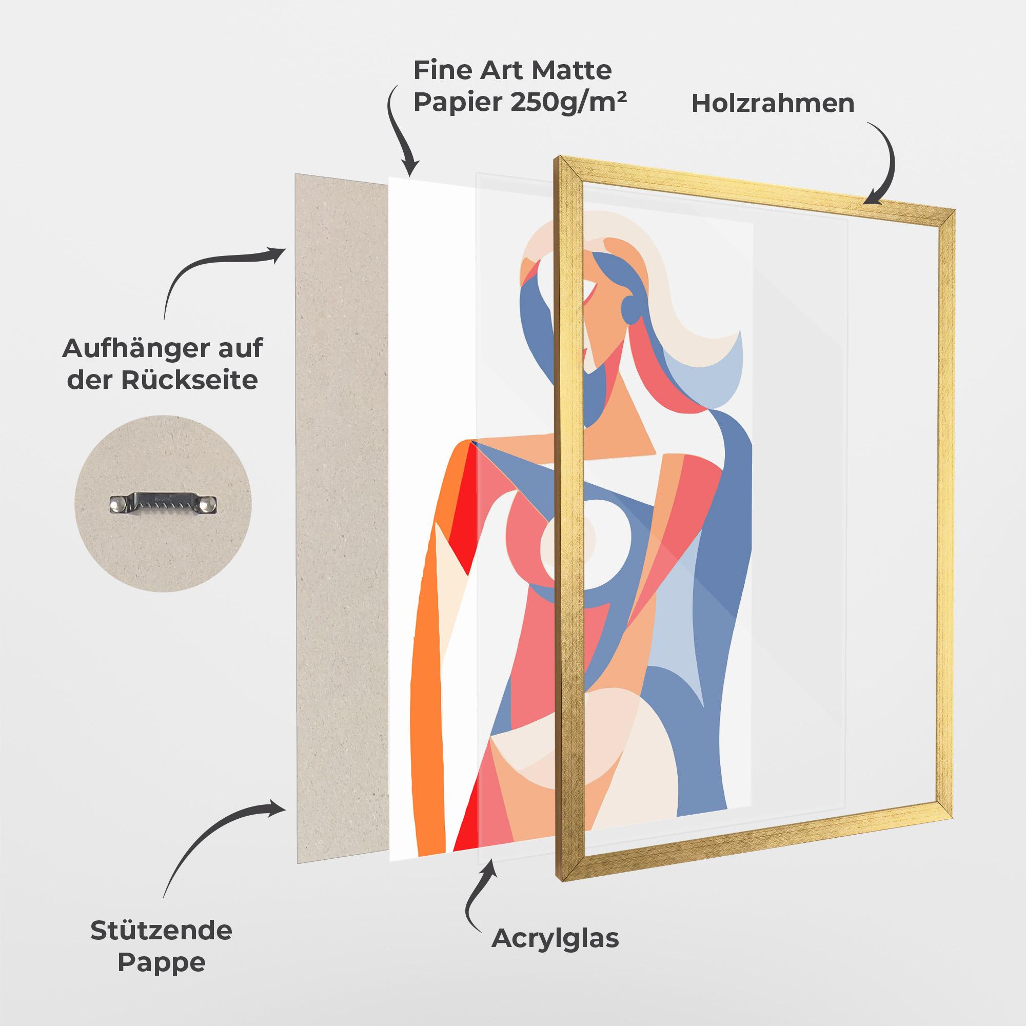 Gerahmte Poster White Hair Woman mockup 1