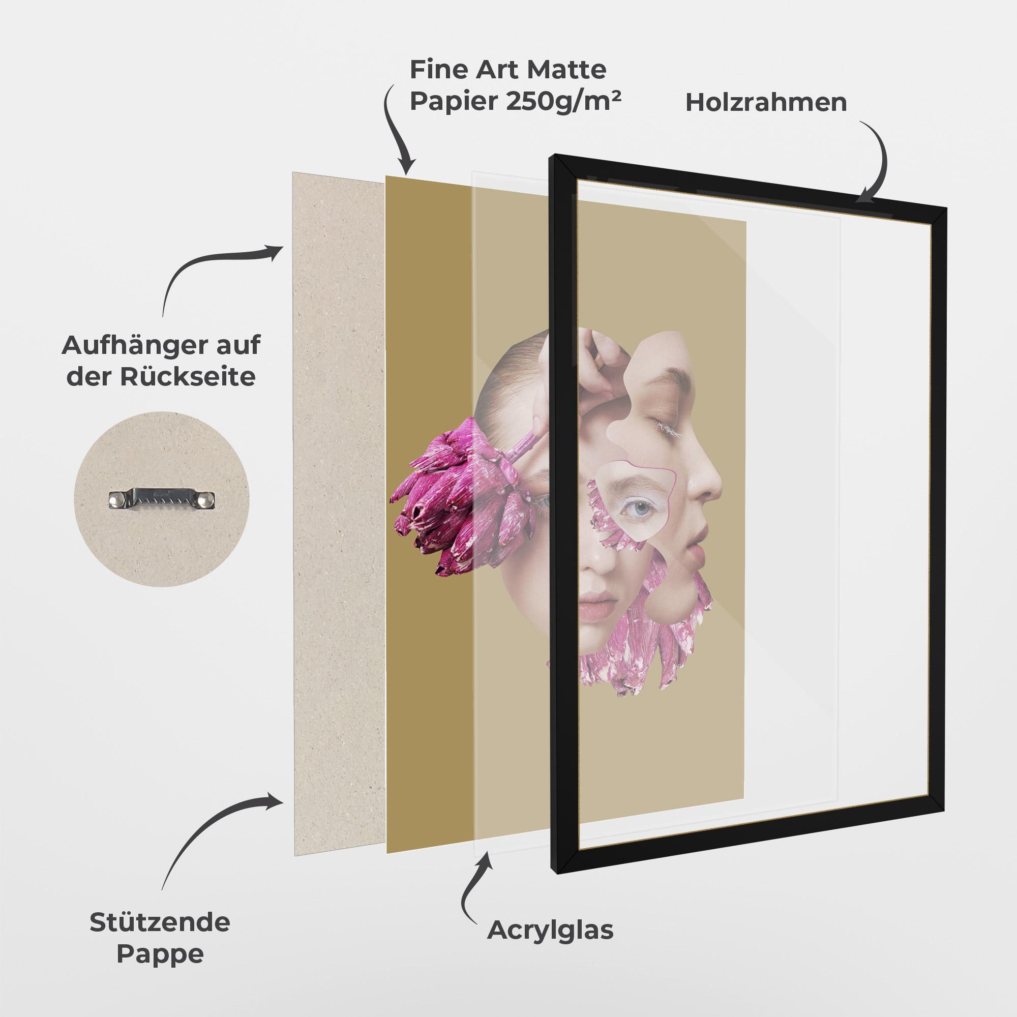 Gerahmte Poster Abstract Combination Face mockup 1