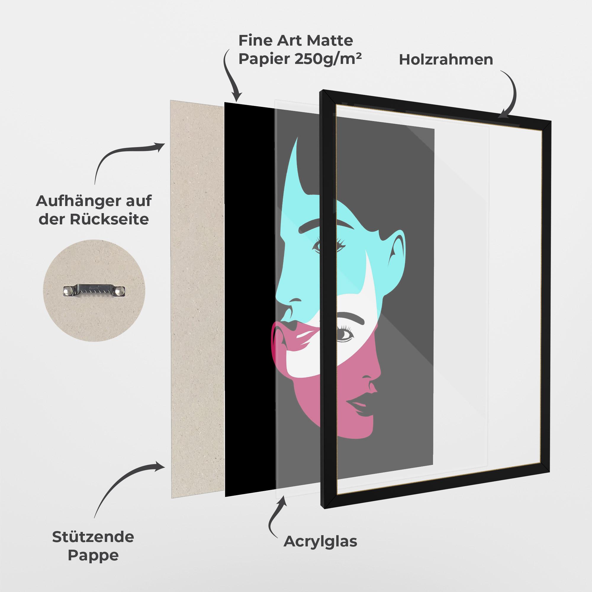 Gerahmte Poster Blue Pink Women mockup 1