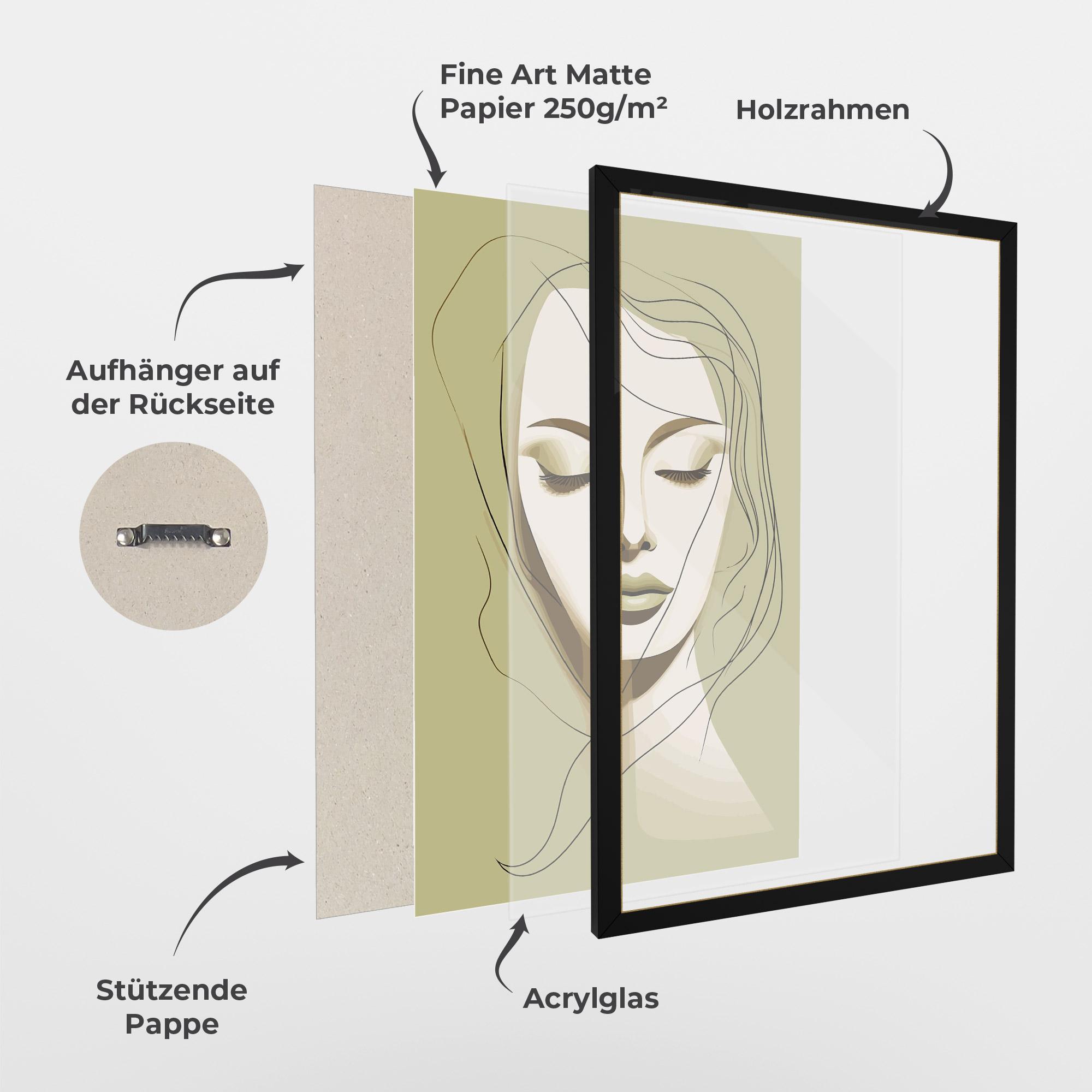 Gerahmte Poster Cream Womans Face mockup 1