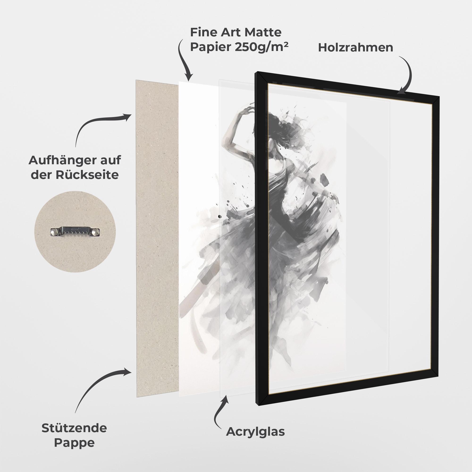 Gerahmte Poster Dancing Woman mockup 1