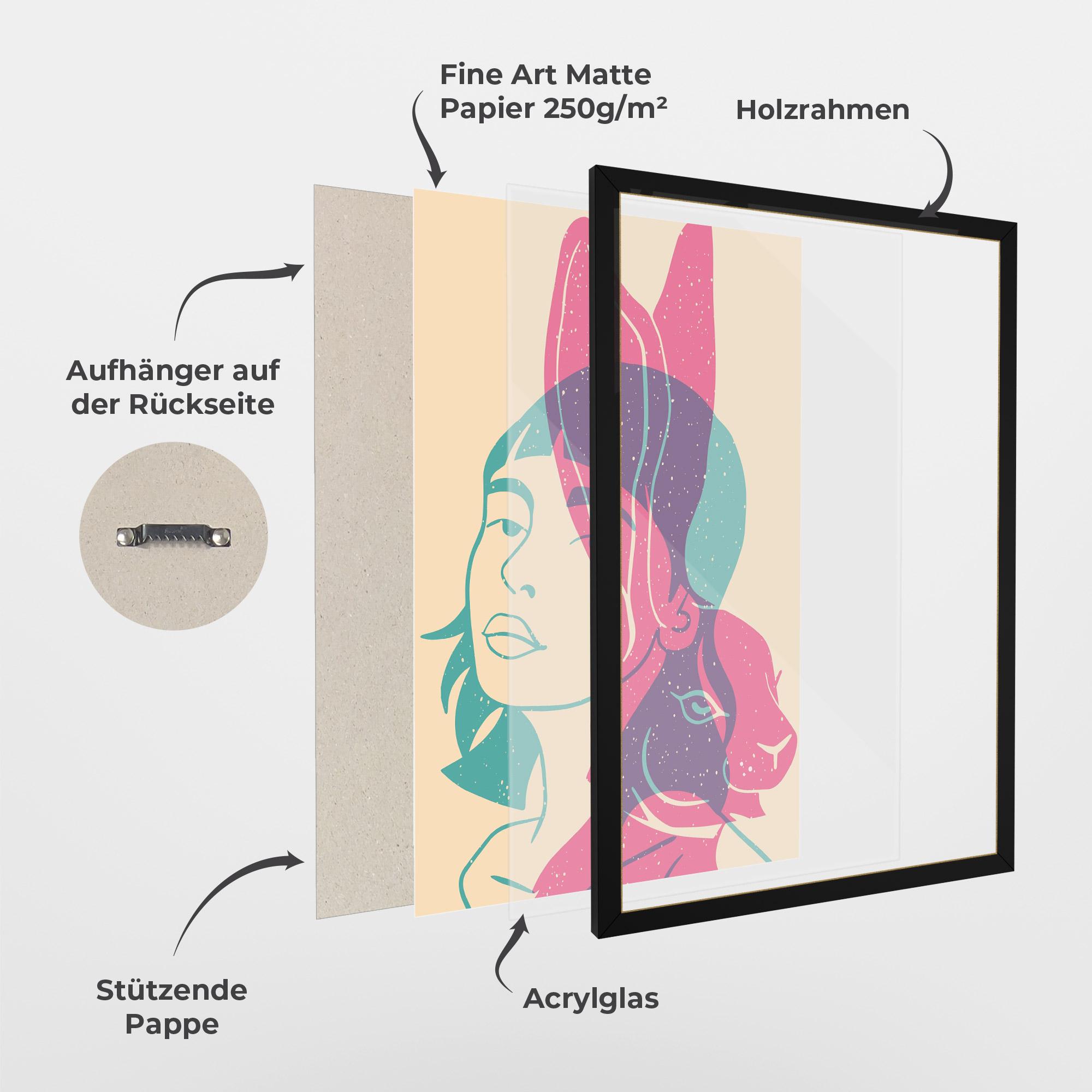Gerahmte Poster Girl Rabbit mockup 1