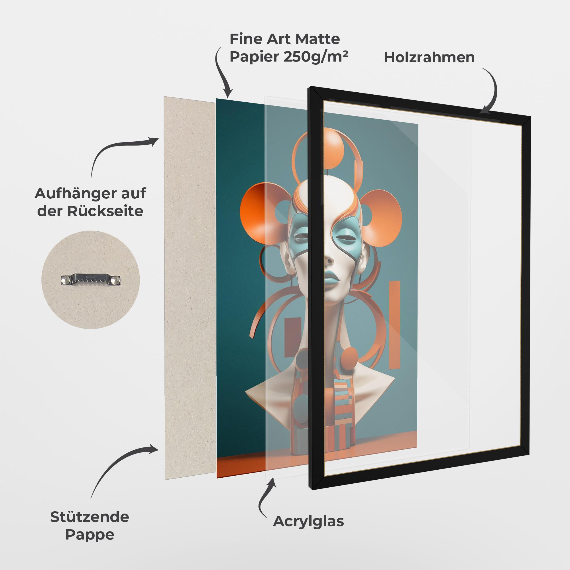 Gerahmte Poster Interesting Woman Concept mockup 1