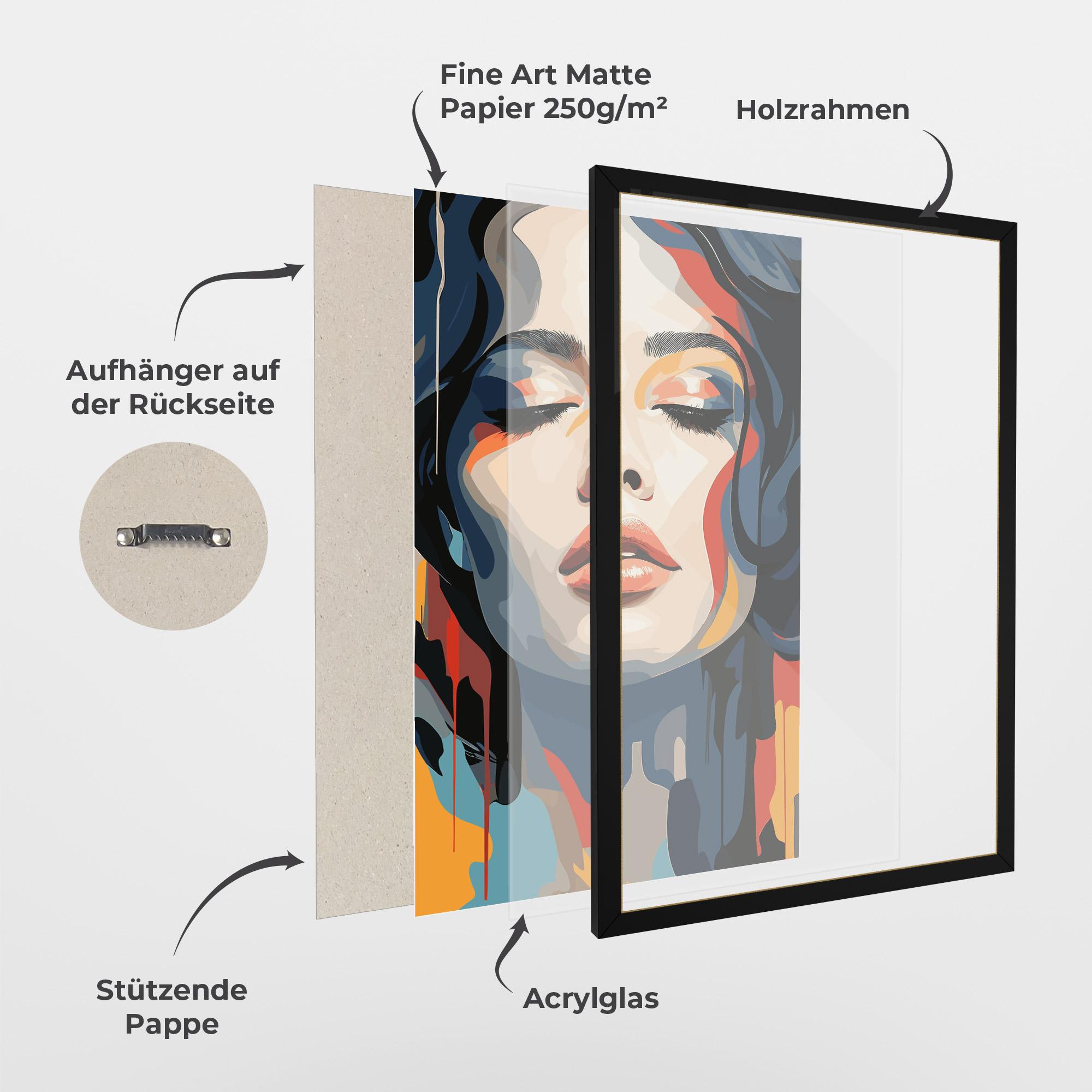 Gerahmte Poster Juicy Abstract Lips mockup 1