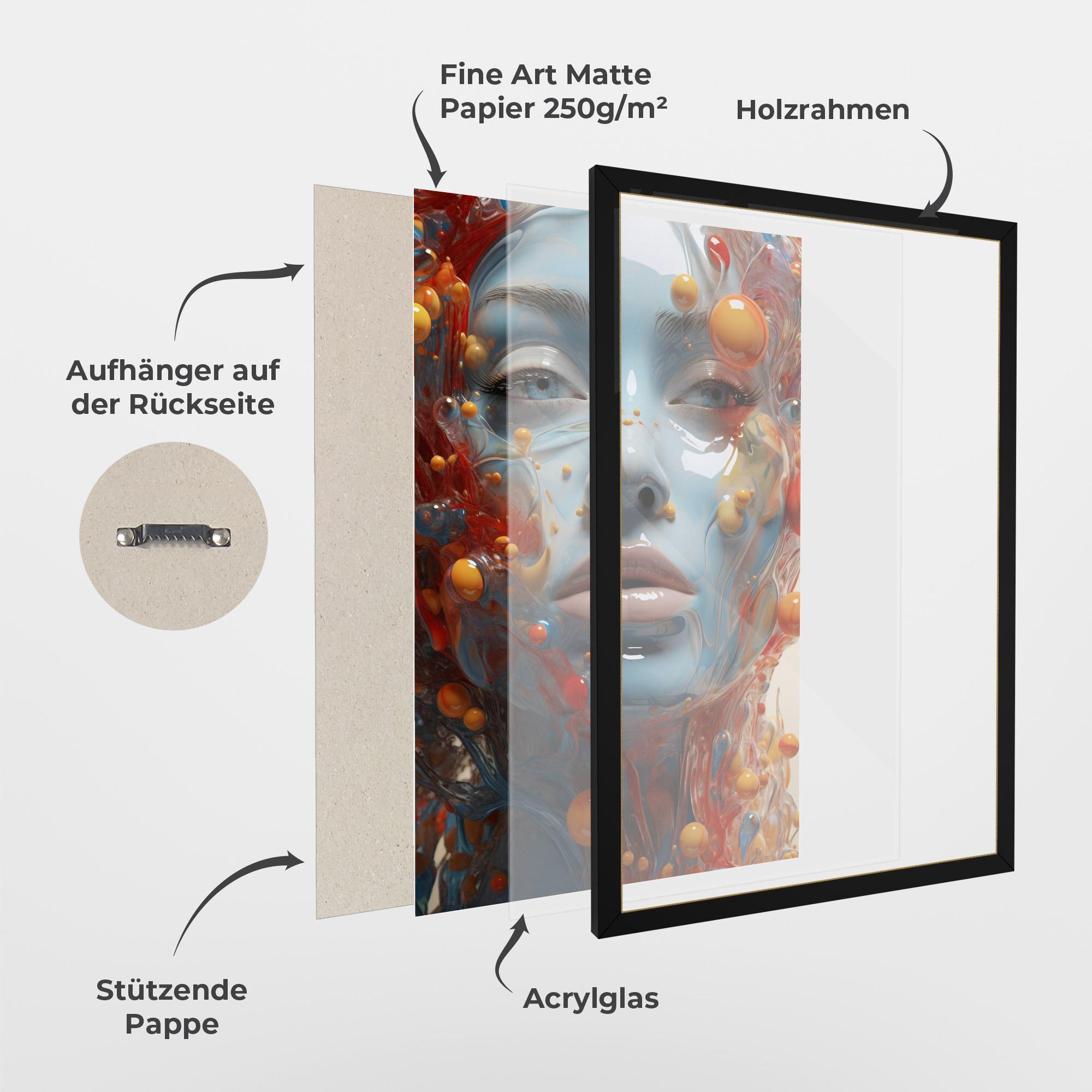 Gerahmte Poster Pretty Blue Face mockup 1