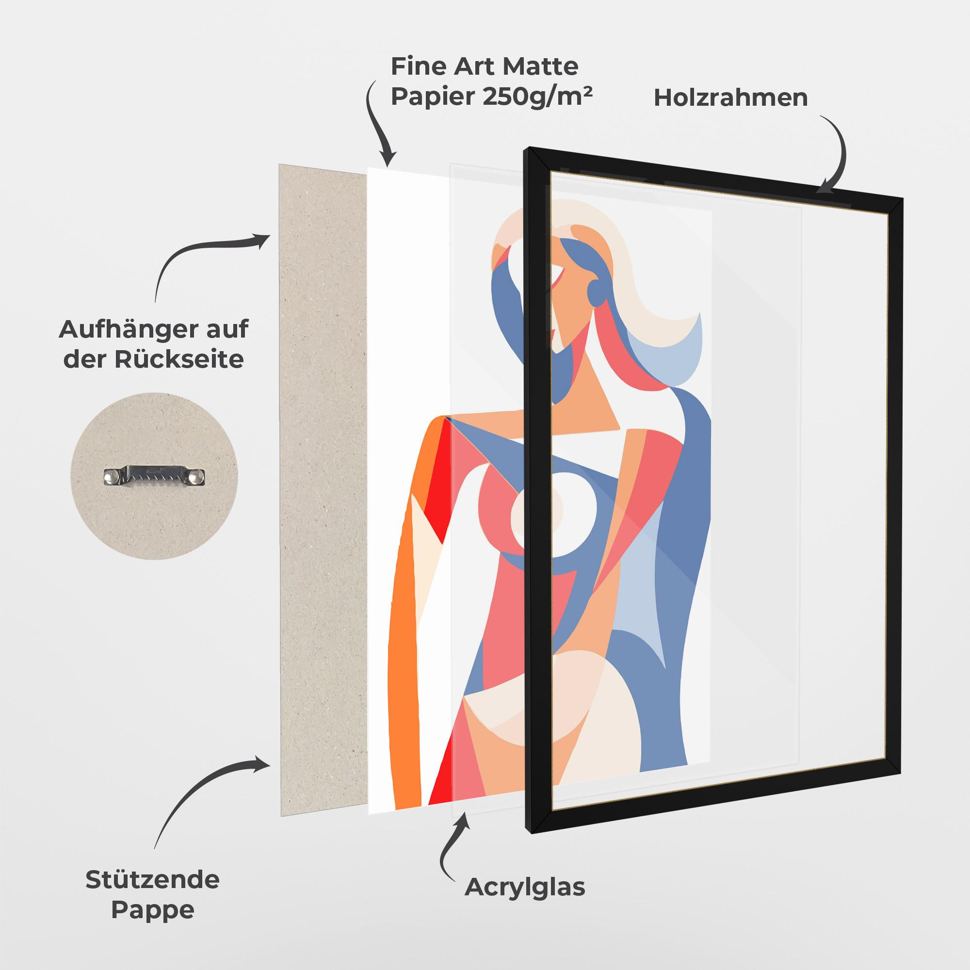 Gerahmte Poster White Hair Woman mockup 1