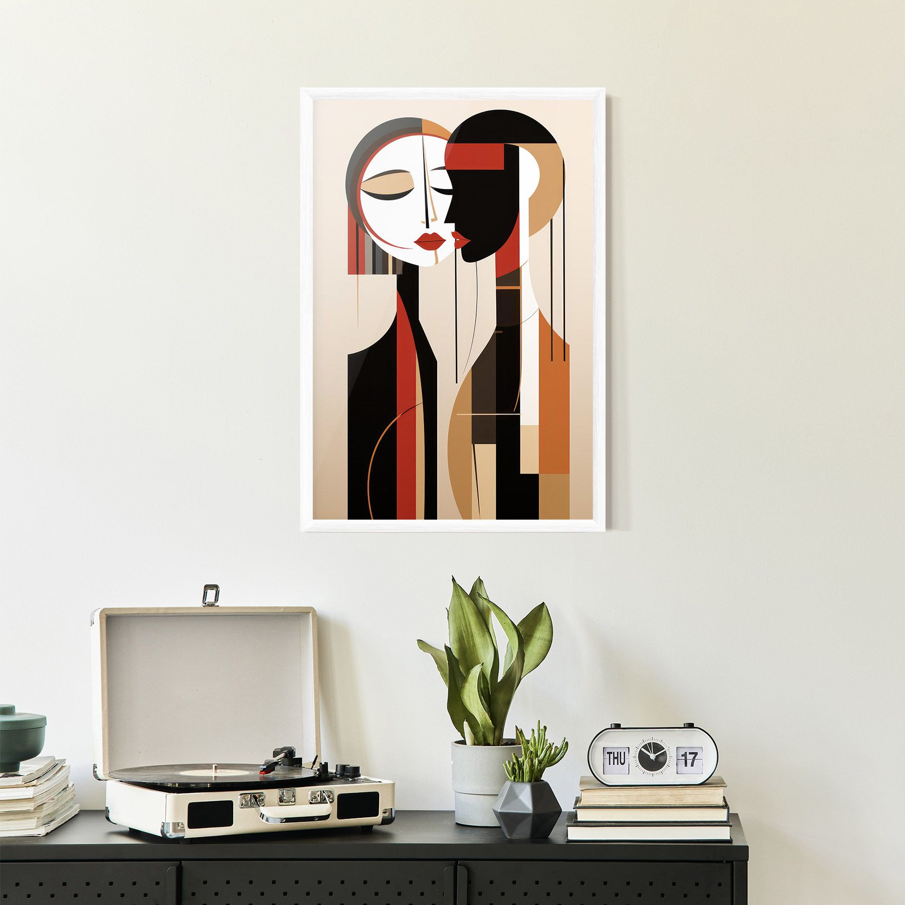 Abstract Couple Kissing mockup 2